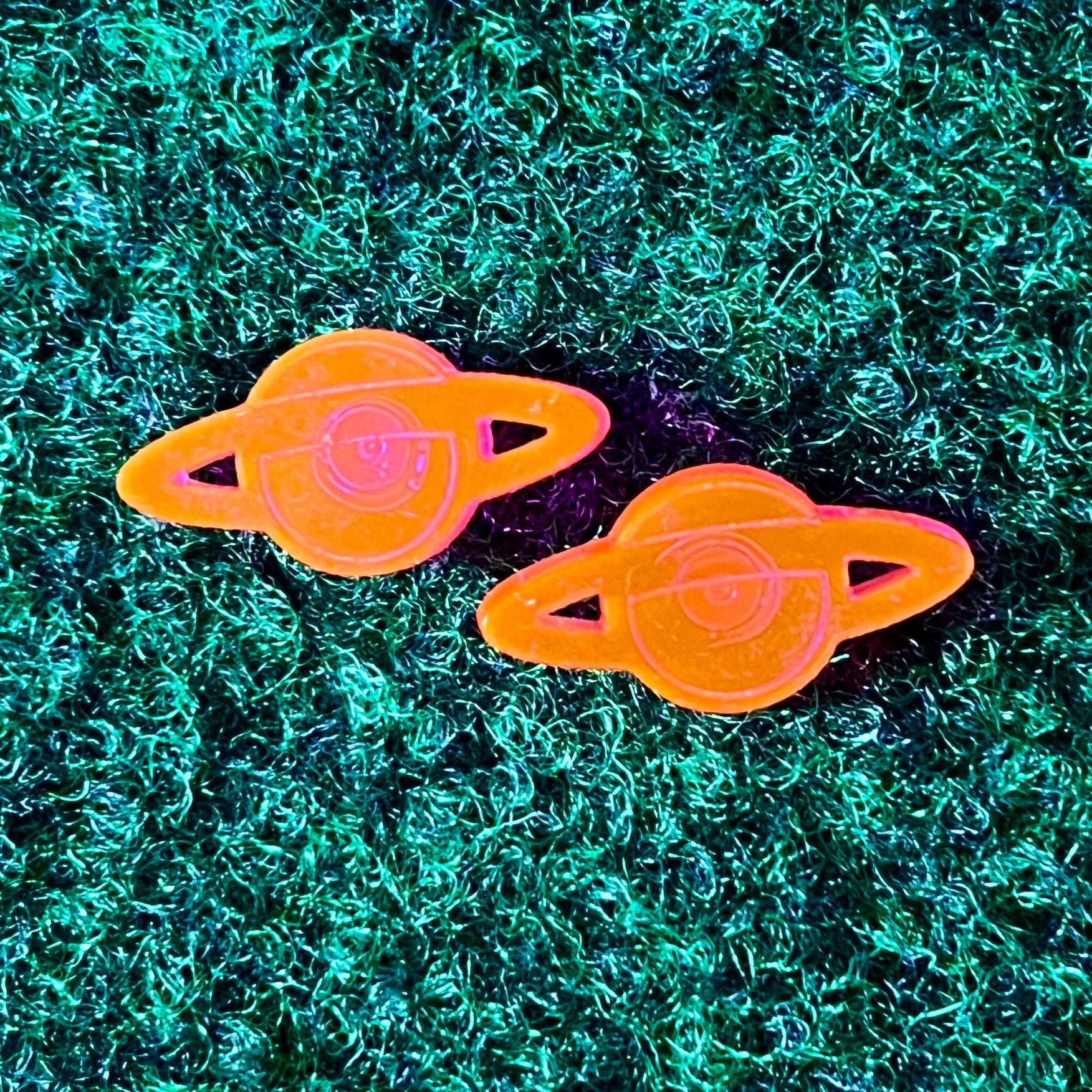 Planet Studs - Orange Flourescent by BOBBYK