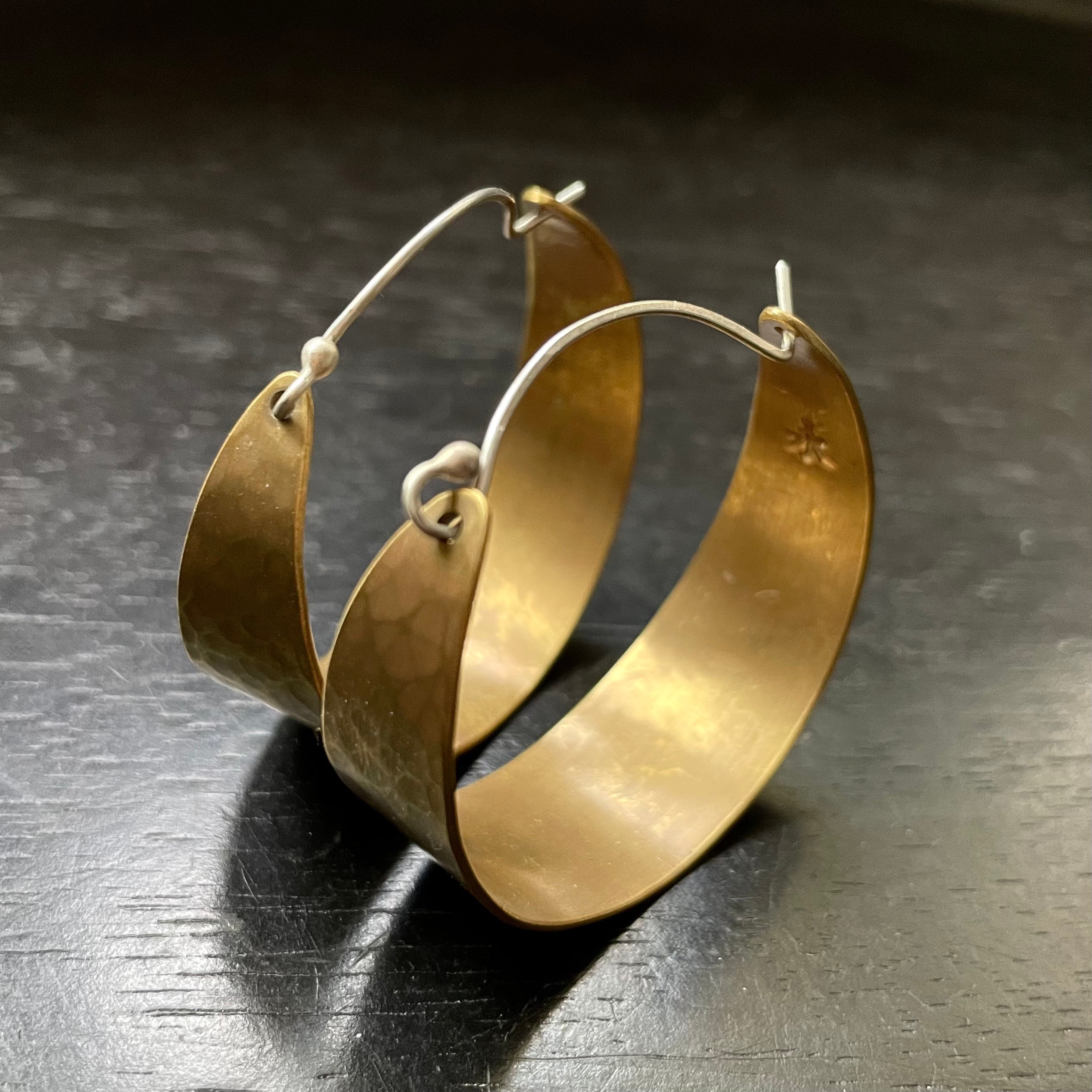 Wide Brass Hoops