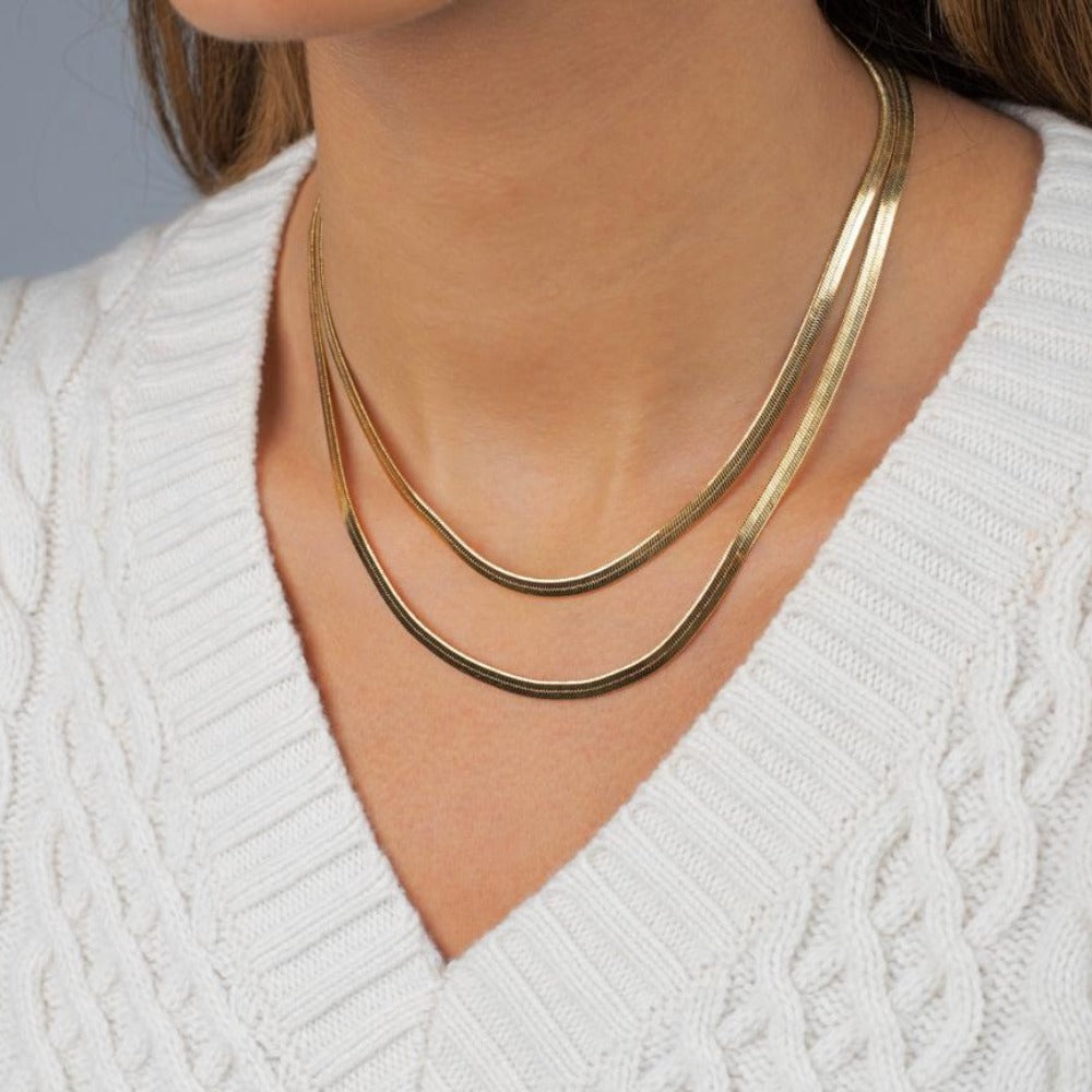  Herringbone Chain Necklace - Adina's Jewels