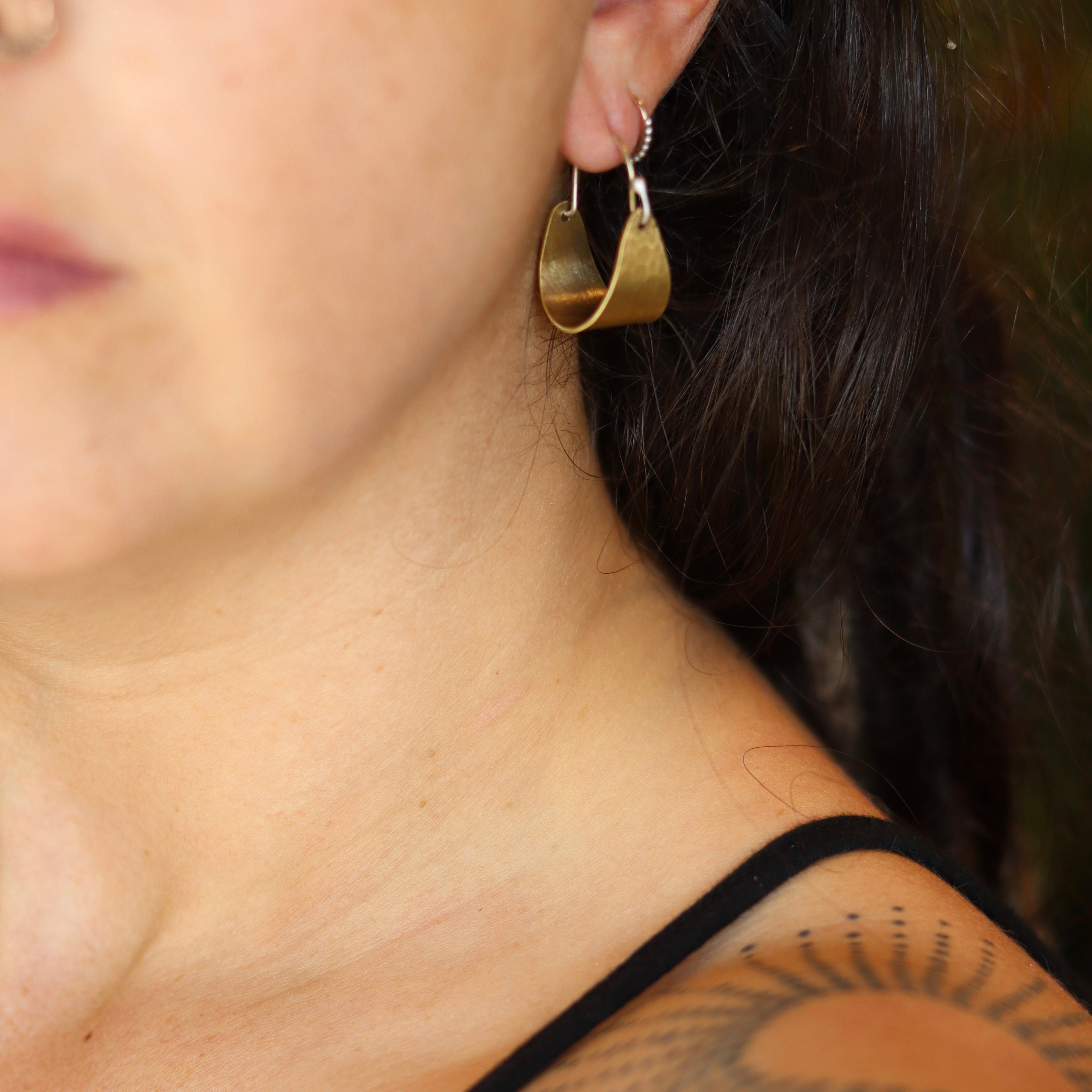 Wide Brass Hoops