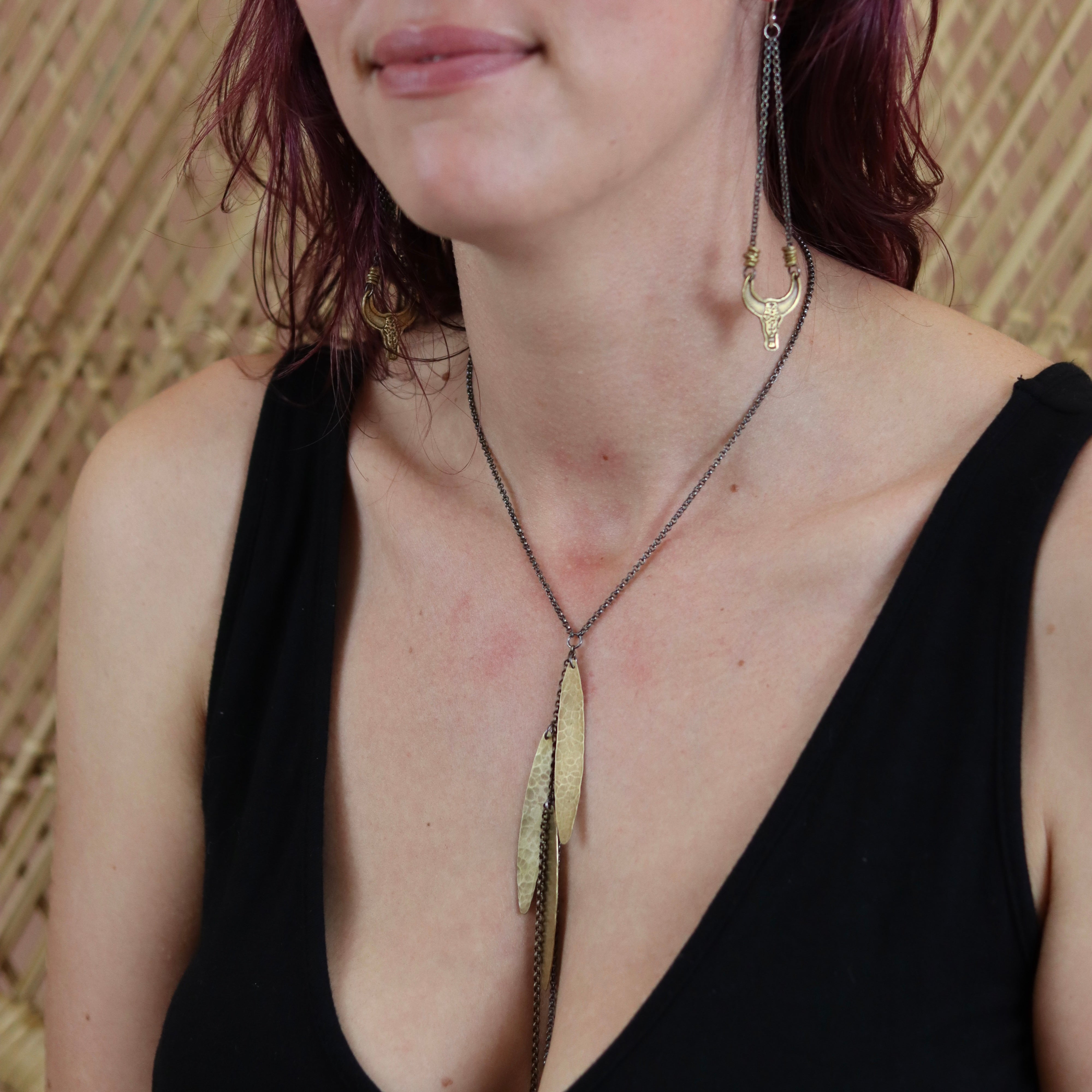 Metal Feather Necklace