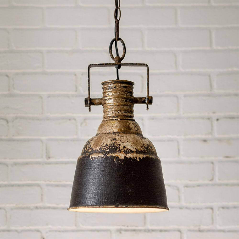 Industrial Chic Pendant Light in Distressed Metal