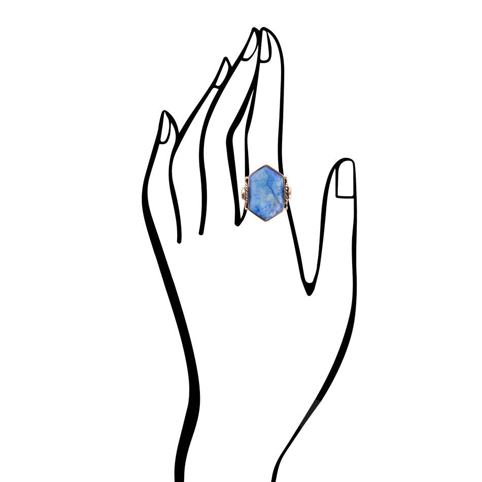 Ingrained Blue Lapis Statement Ring