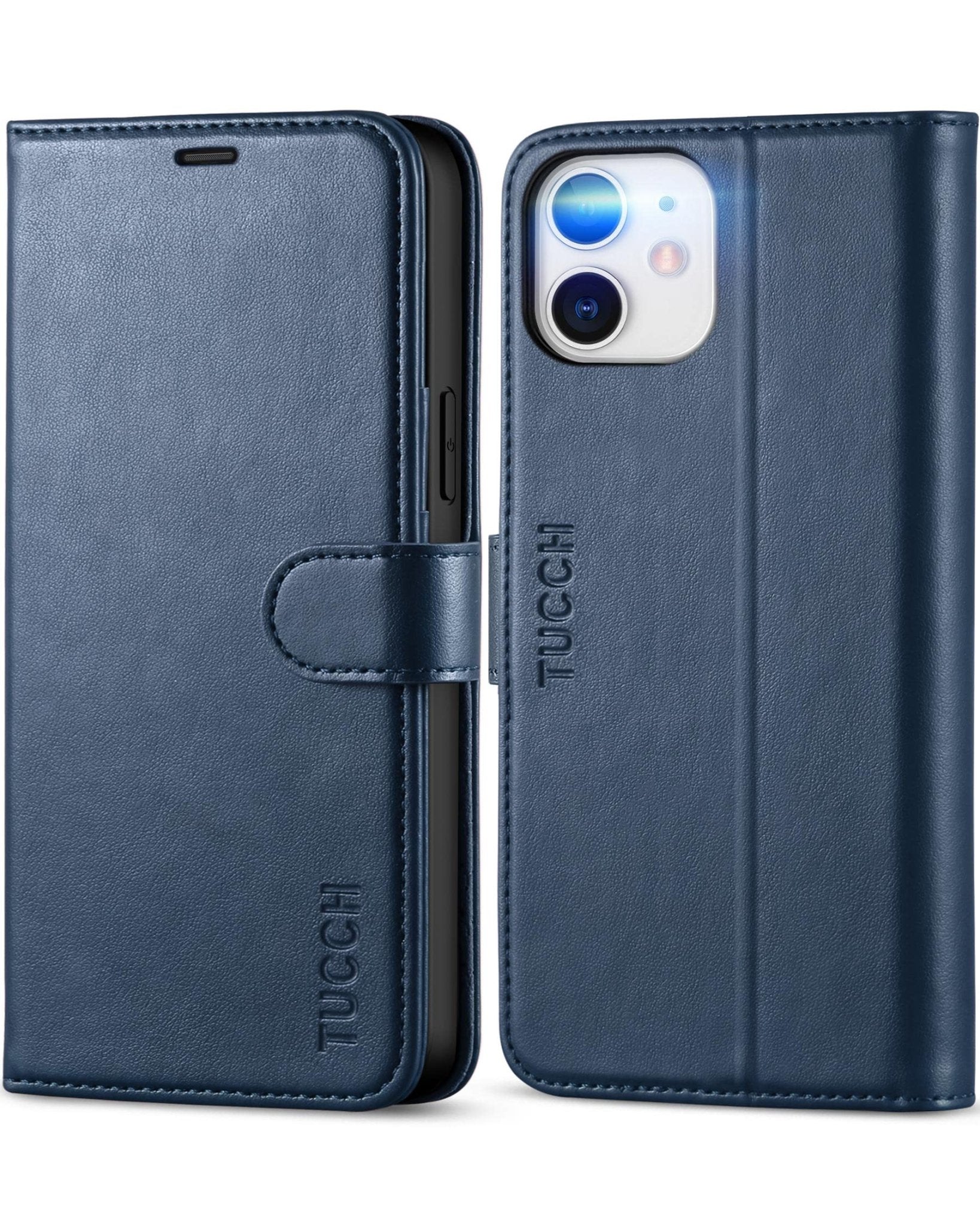 iPhone 12 /iPhone 12 Pro 5G, RFID Blocking Card Slot Stand [Shockproof TPU Interior Case] PU Leather Magnetic Protect Flip Cover Compatible with iPhone 12 Pro/12 6.1-inch, Black