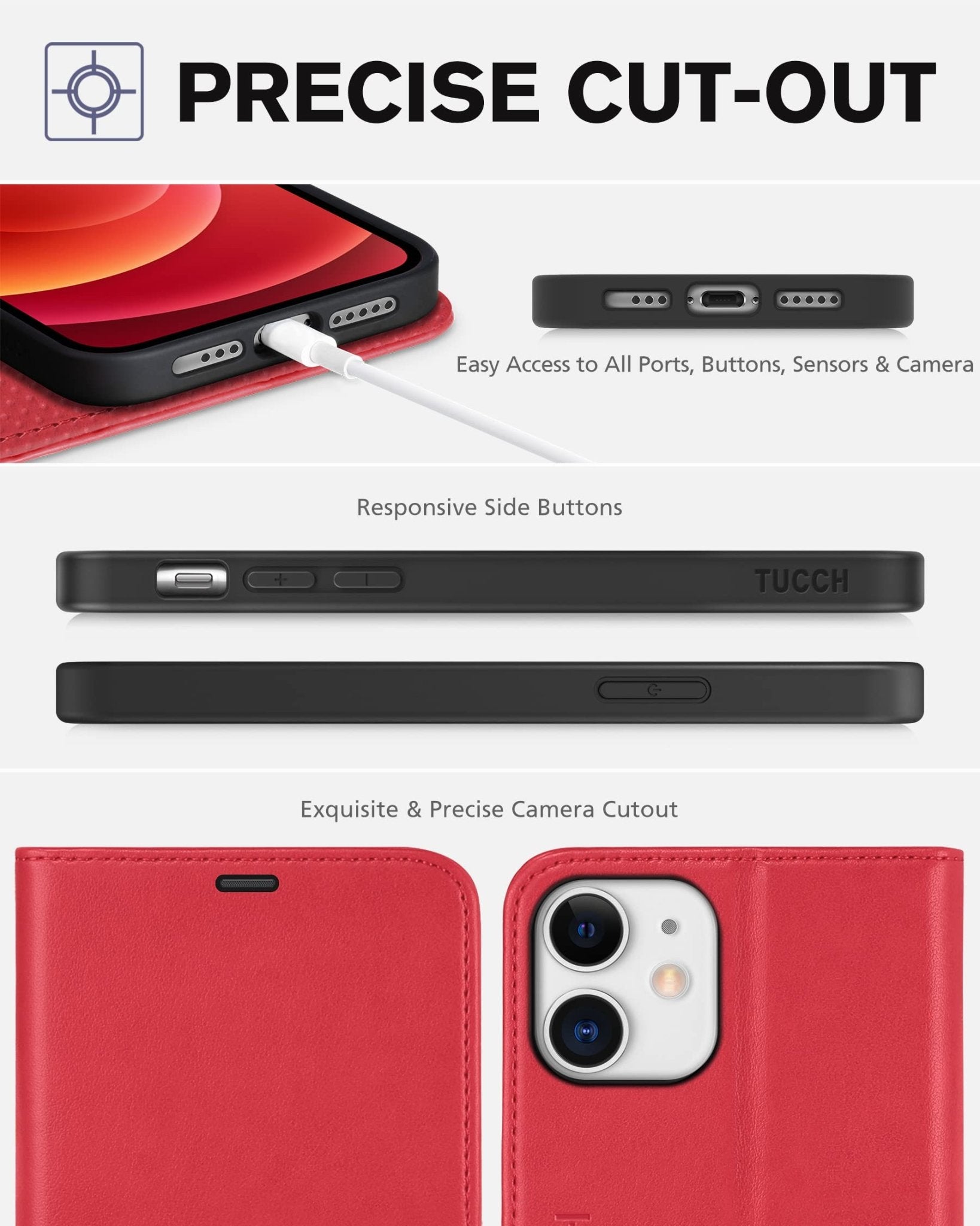 iPhone 12 /iPhone 12 Pro 5G, RFID Blocking Card Slot Stand [Shockproof TPU Interior Case] PU Leather Magnetic Protect Flip Cover Compatible with iPhone 12 Pro/12 6.1-inch, Black