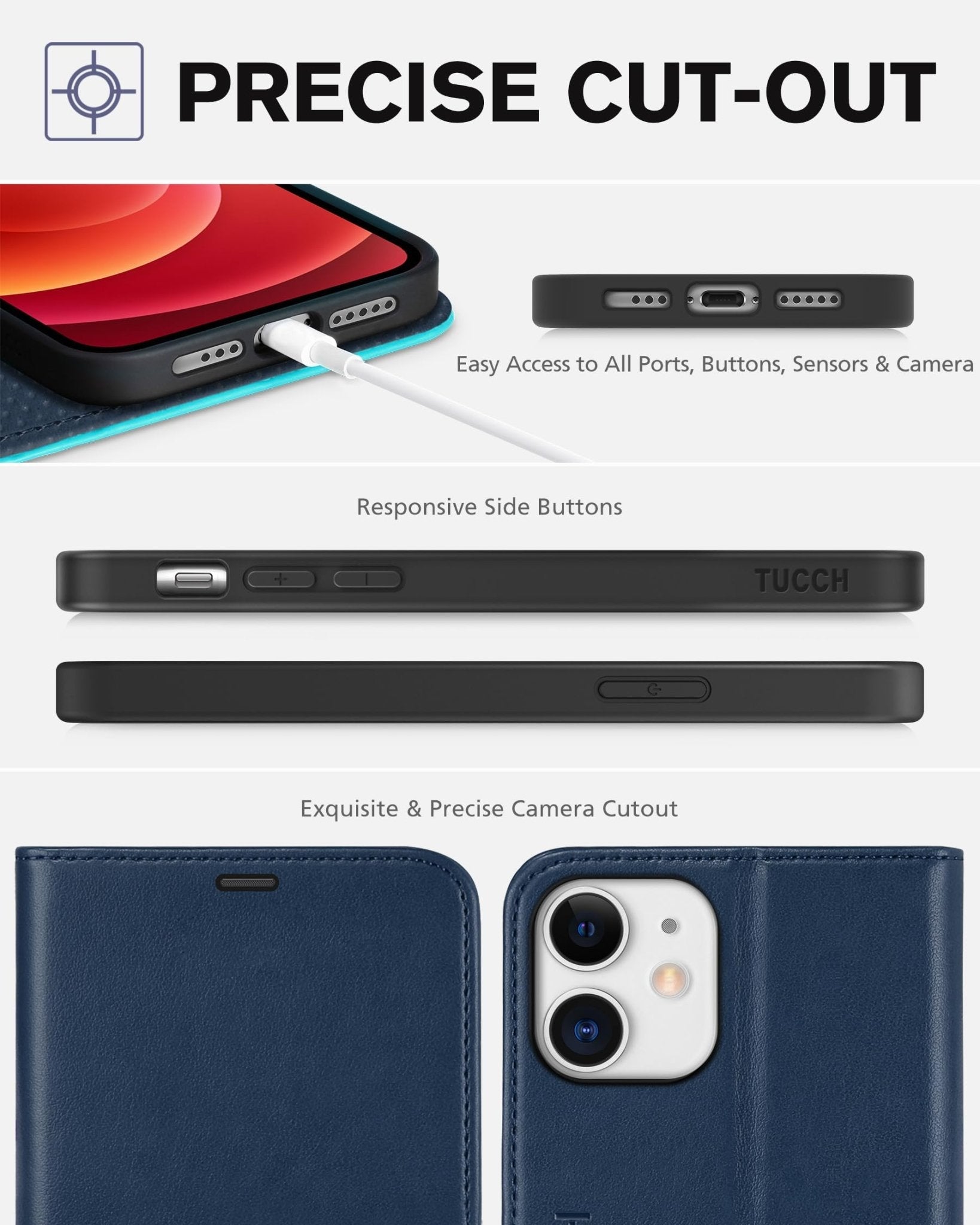 iPhone 12 /iPhone 12 Pro 5G, RFID Blocking Card Slot Stand [Shockproof TPU Interior Case] PU Leather Magnetic Protect Flip Cover Compatible with iPhone 12 Pro/12 6.1-inch, Black