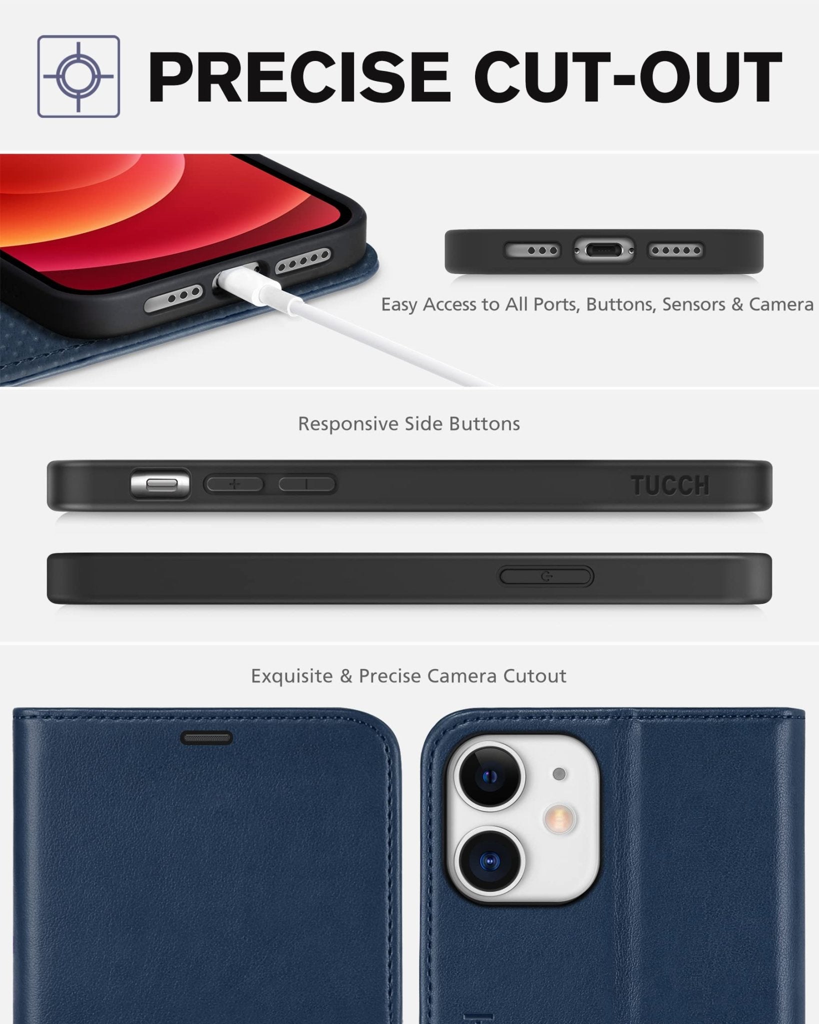 iPhone 12 /iPhone 12 Pro 5G, RFID Blocking Card Slot Stand [Shockproof TPU Interior Case] PU Leather Magnetic Protect Flip Cover Compatible with iPhone 12 Pro/12 6.1-inch, Black