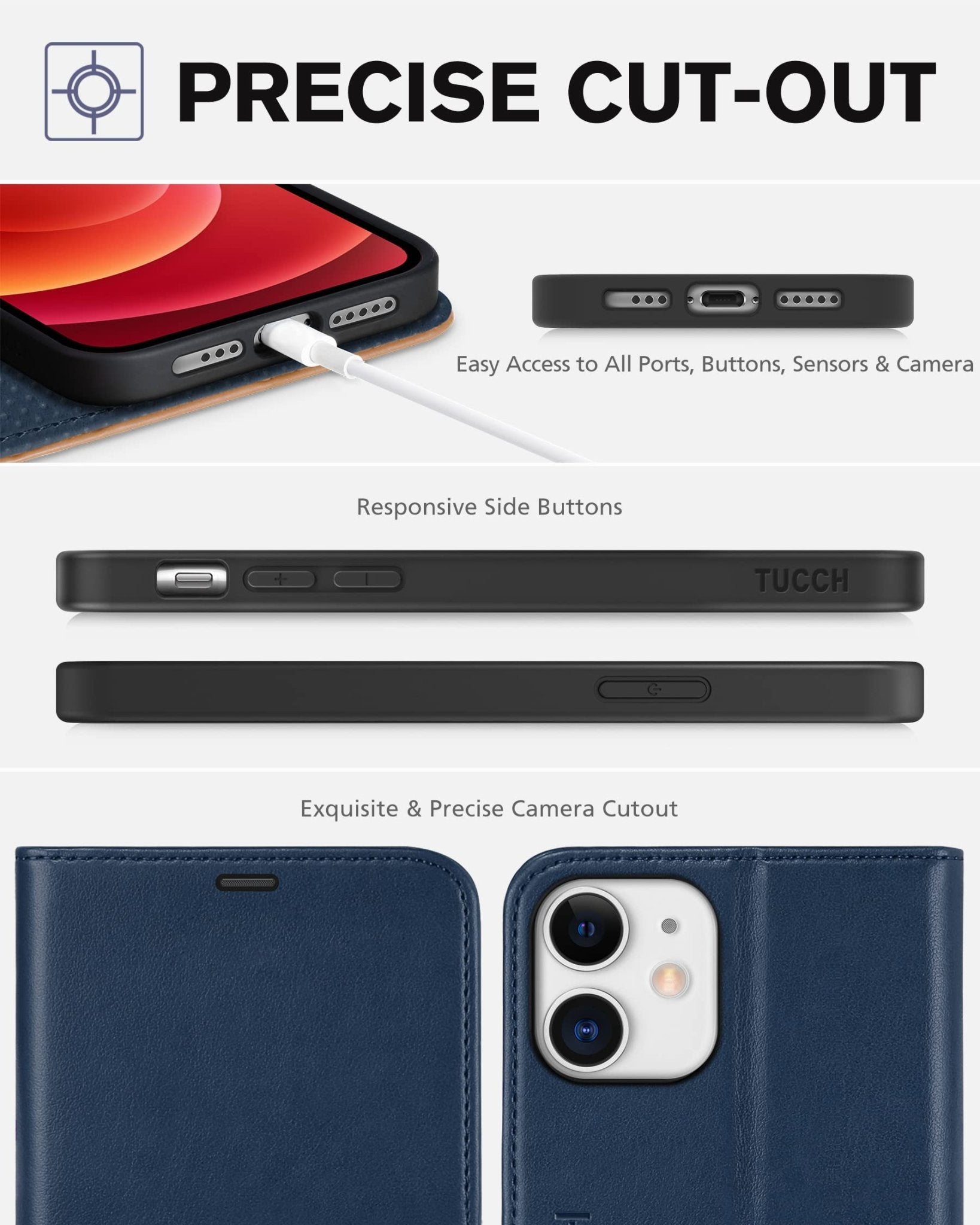 iPhone 12 /iPhone 12 Pro 5G, RFID Blocking Card Slot Stand [Shockproof TPU Interior Case] PU Leather Magnetic Protect Flip Cover Compatible with iPhone 12 Pro/12 6.1-inch, Black