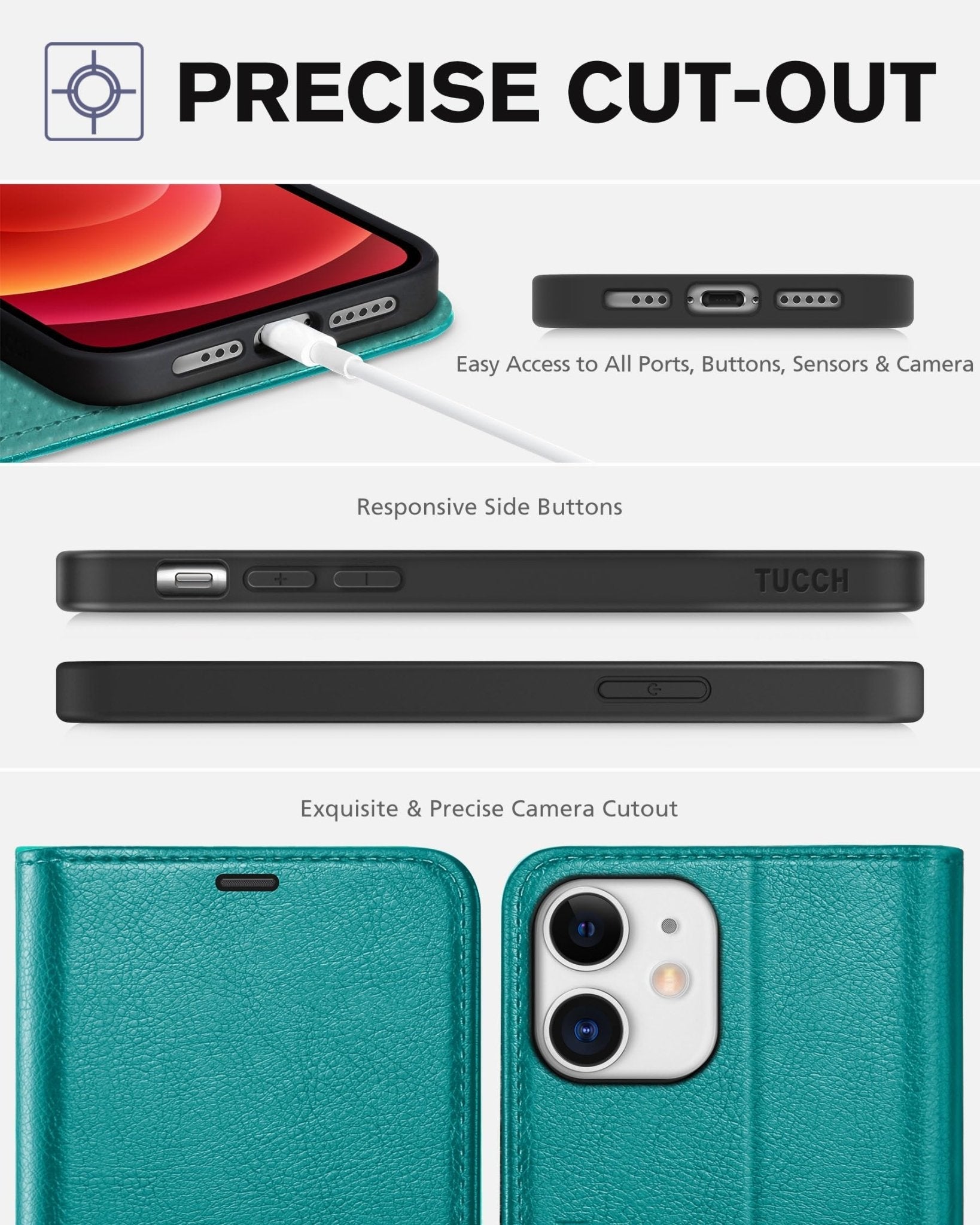 iPhone 12 /iPhone 12 Pro 5G, RFID Blocking Card Slot Stand [Shockproof TPU Interior Case] PU Leather Magnetic Protect Flip Cover Compatible with iPhone 12 Pro/12 6.1-inch, Black