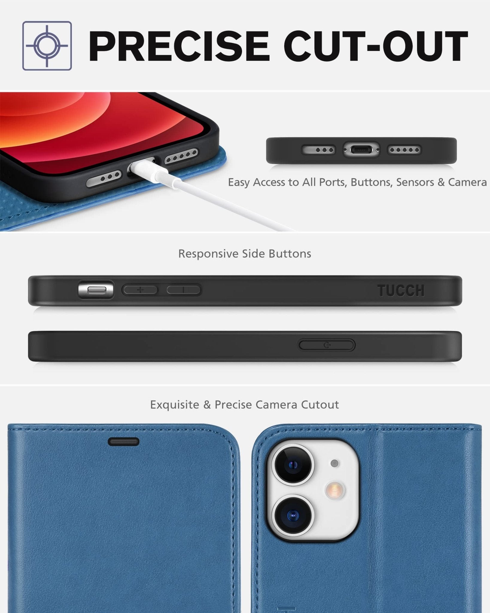 iPhone 12 /iPhone 12 Pro 5G, RFID Blocking Card Slot Stand [Shockproof TPU Interior Case] PU Leather Magnetic Protect Flip Cover Compatible with iPhone 12 Pro/12 6.1-inch, Black