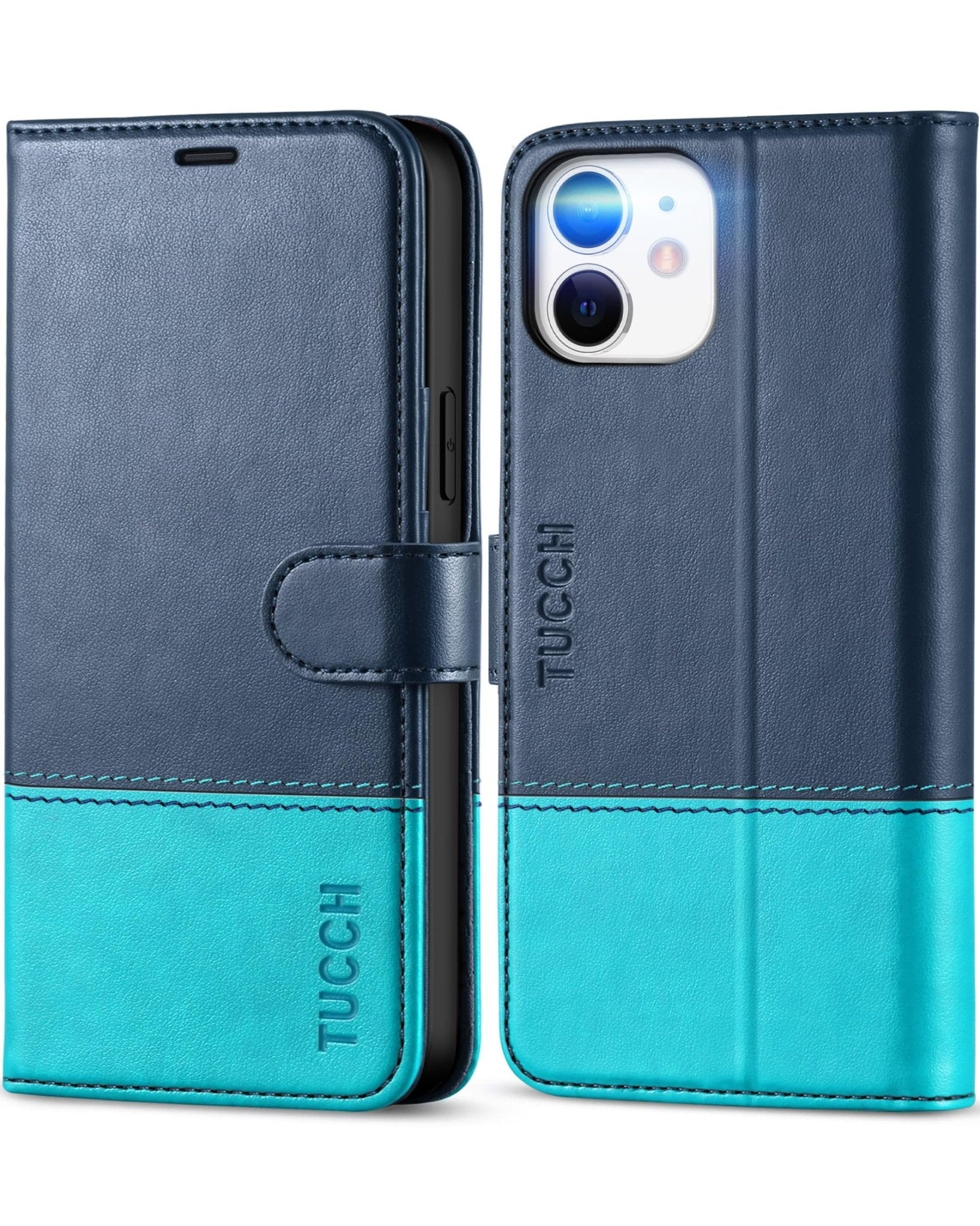 iPhone 12 /iPhone 12 Pro 5G, RFID Blocking Card Slot Stand [Shockproof TPU Interior Case] PU Leather Magnetic Protect Flip Cover Compatible with iPhone 12 Pro/12 6.1-inch, Black