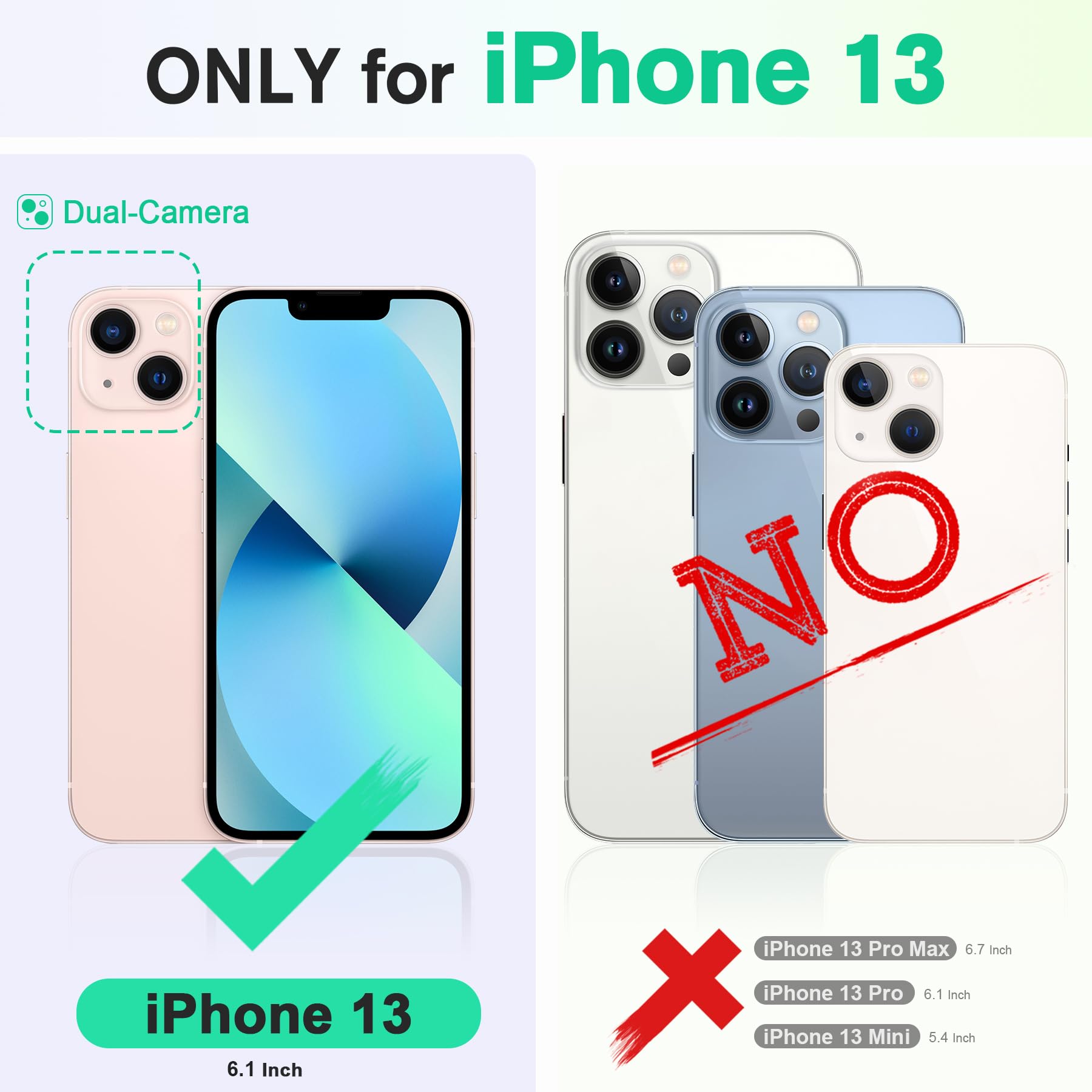 iPhone 13 6.1-inch 5G, [RFID Blocking] Card Slots Holder Stand [Shockproof TPU Interior Case] PU Leather Magnetic Protective Flip Cover Compatible with iPhone 13, Plum Purple