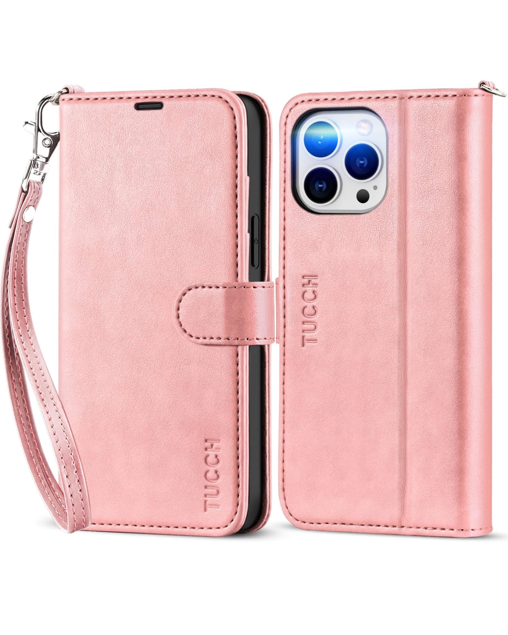 iPhone 13 Pro Max, RFID Blocking, 4 Card Slots, Stand Shockproof TPU Interior Shell, PU Leather Magnetic Flip Cover, Black