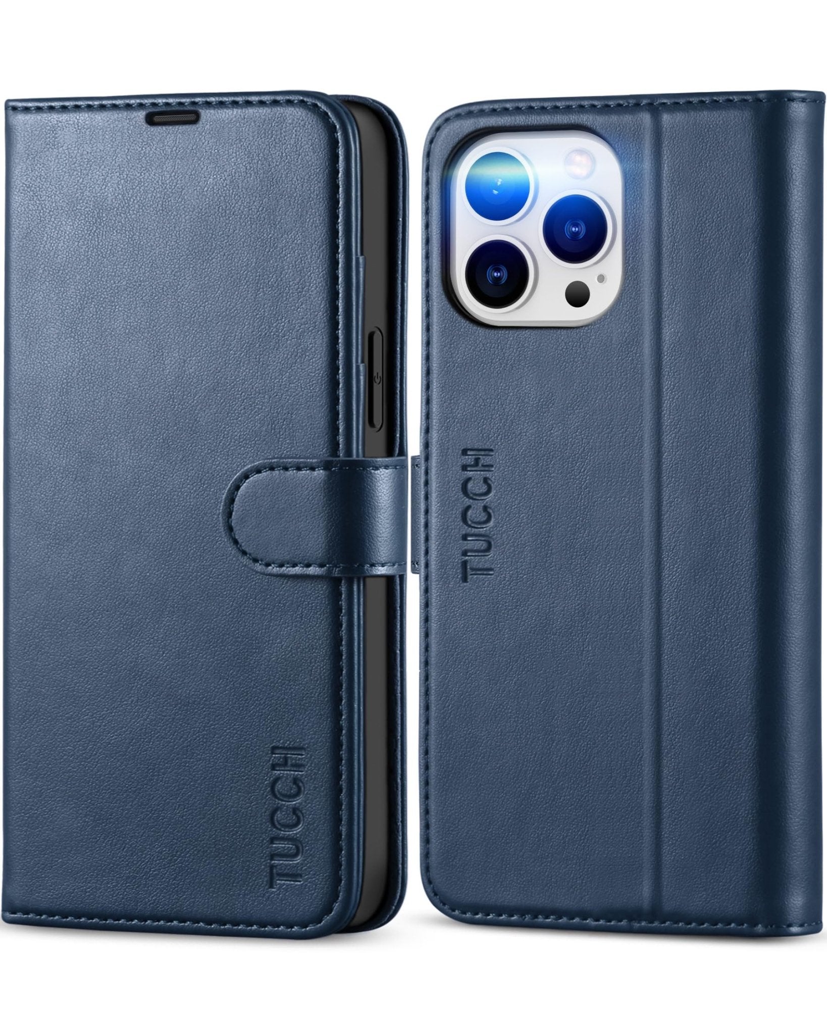 iPhone 13 Pro Max, RFID Blocking, 4 Card Slots, Stand Shockproof TPU Interior Shell, PU Leather Magnetic Flip Cover, Black