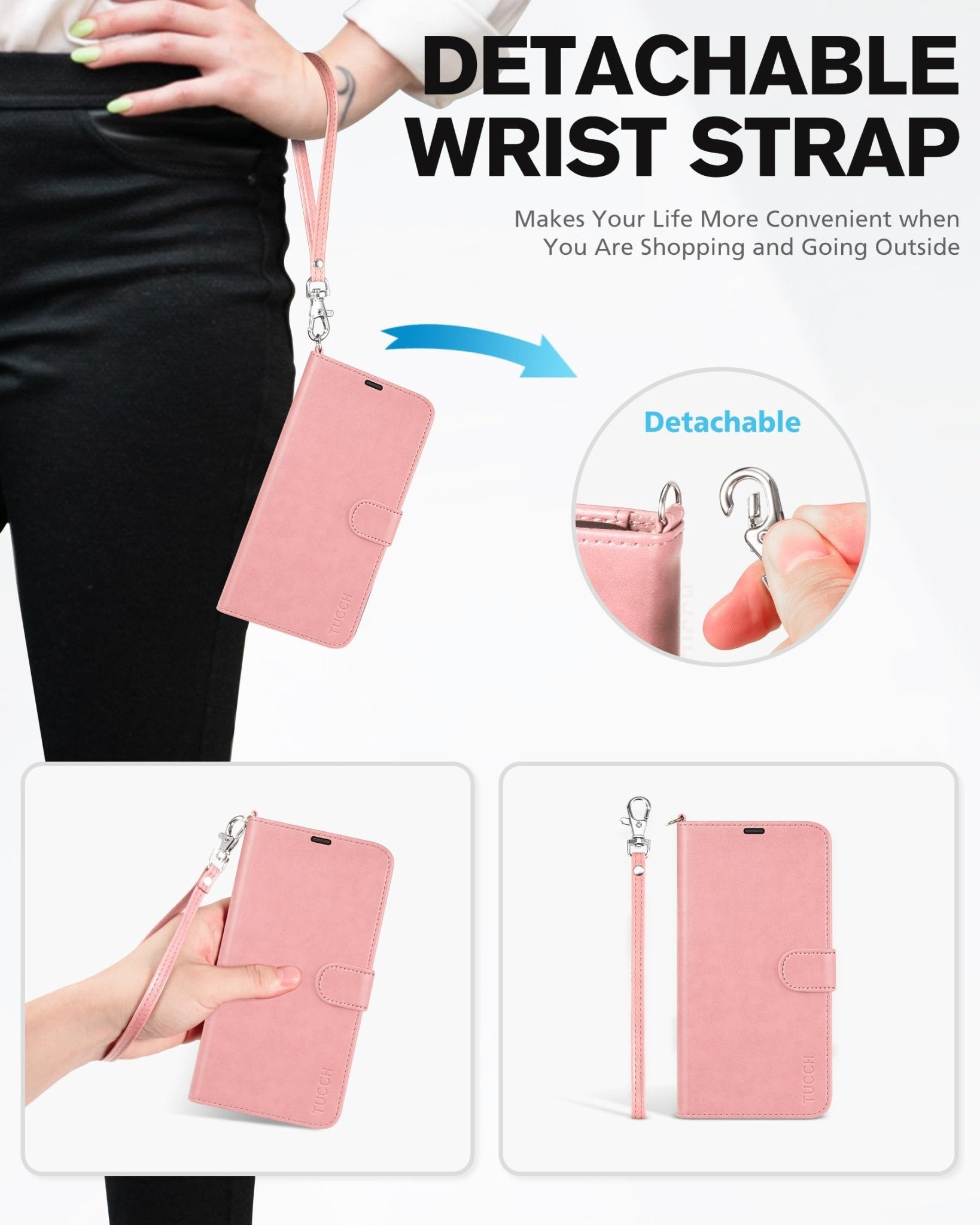 iPhone 13 Pro Max, RFID Blocking, 4 Card Slots, Stand Shockproof TPU Interior Shell, PU Leather Magnetic Flip Cover, Black