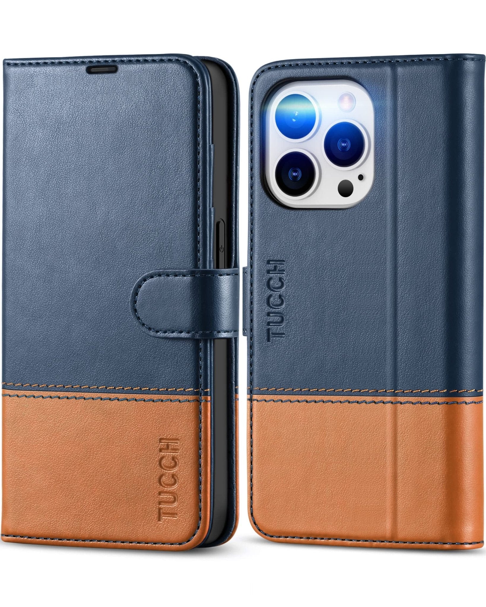 iPhone 14 Pro 5G, [RFID Blocking] 4 Card Holder Stand [Shockproof TPU Interior Case] PU Leather Magnetic Protective Flip Cover Compatible with iPhone 14 Pro 6.1" 2022, Black