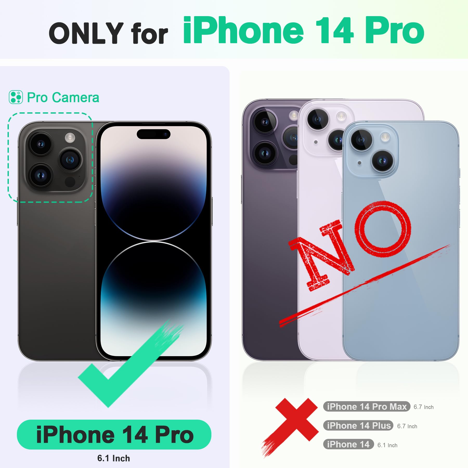 iPhone 14 Pro 5G, [RFID Blocking] 4 Card Holder Stand [Shockproof TPU Interior Case] PU Leather Magnetic Protective Flip Cover Compatible with iPhone 14 Pro 6.1" 2022, Black