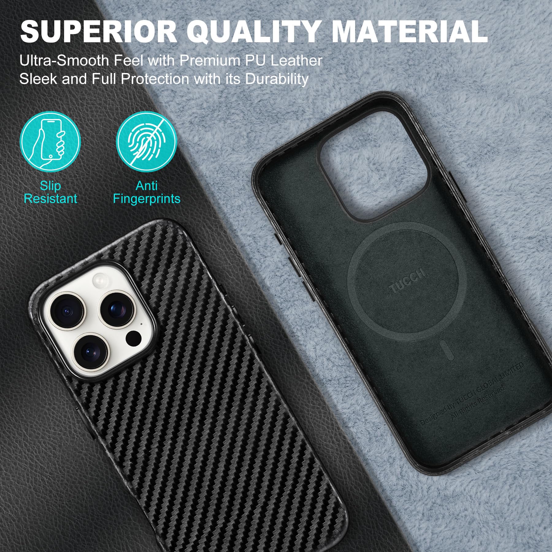 iPhone 16 Pro Max, Magnetic Slim Case [Wireless Charging] Shockproof Anti-Slip Protective Phone Cover[Anti-Fingerprint] Compatible with iPhone 16 Pro Max 6.9", Raspberry Red