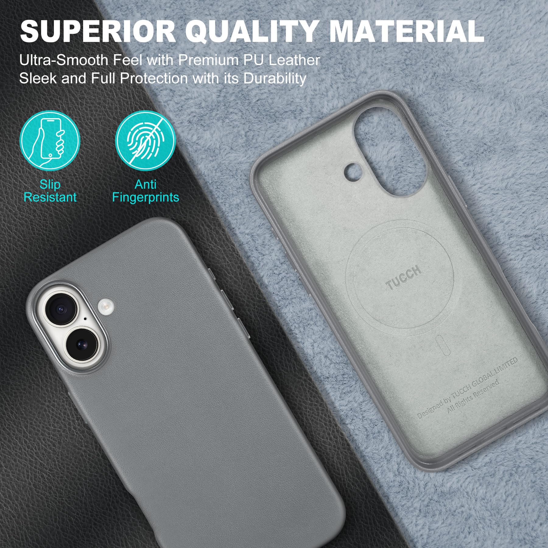 iPhone 16 Pro Max, Magnetic Slim Case [Wireless Charging] Shockproof Anti-Slip Protective Phone Cover[Anti-Fingerprint] Compatible with iPhone 16 Pro Max 6.9", Raspberry Red