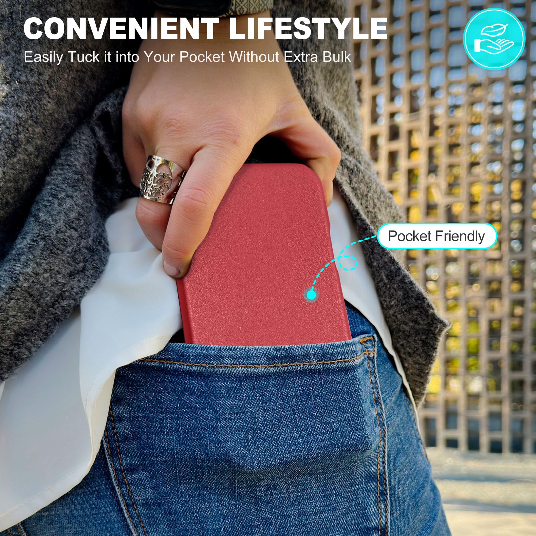 iPhone 16 Pro Max, Magnetic Slim Case [Wireless Charging] Shockproof Anti-Slip Protective Phone Cover[Anti-Fingerprint] Compatible with iPhone 16 Pro Max 6.9", Raspberry Red