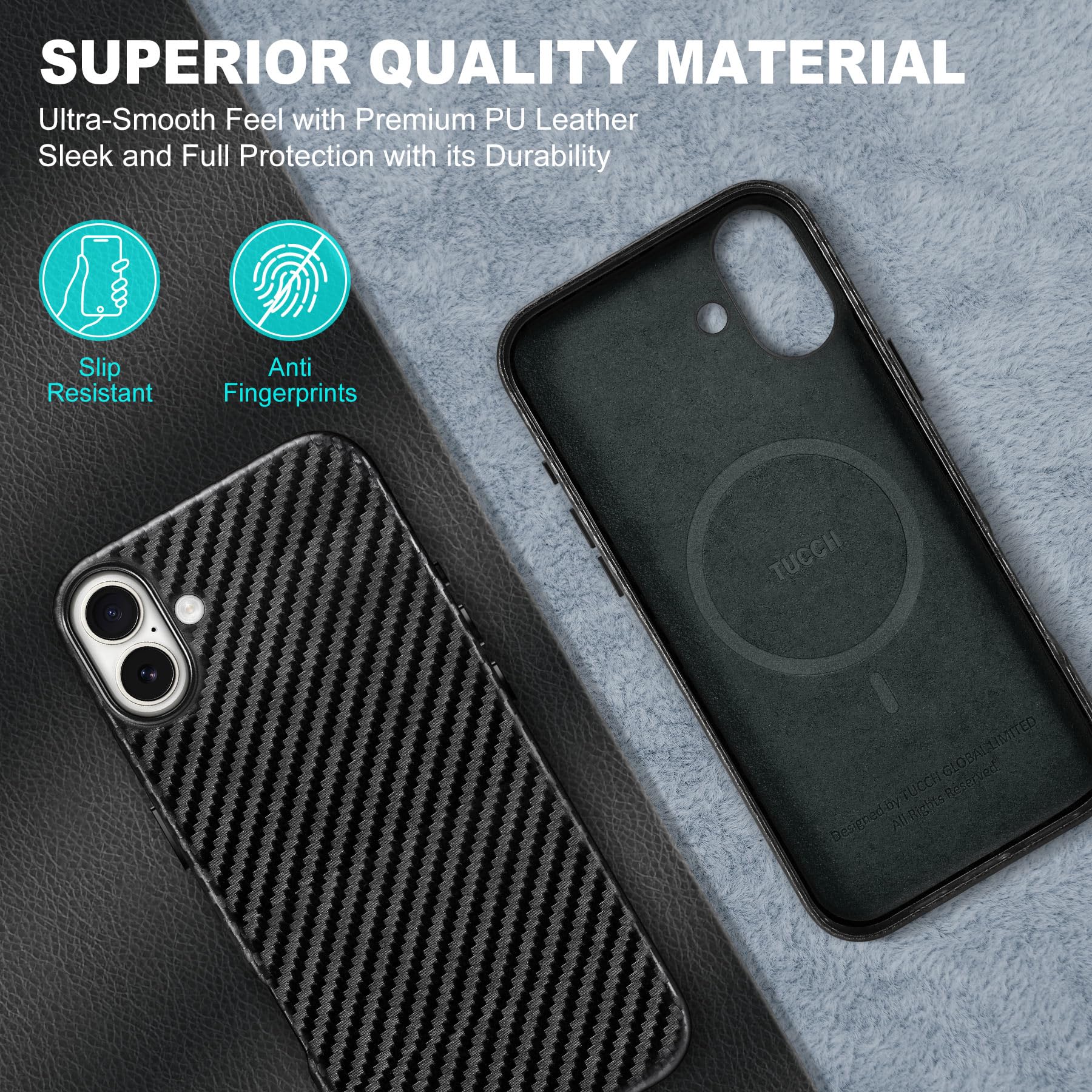 iPhone 16 Pro Max, Magnetic Slim Case [Wireless Charging] Shockproof Anti-Slip Protective Phone Cover[Anti-Fingerprint] Compatible with iPhone 16 Pro Max 6.9", Raspberry Red