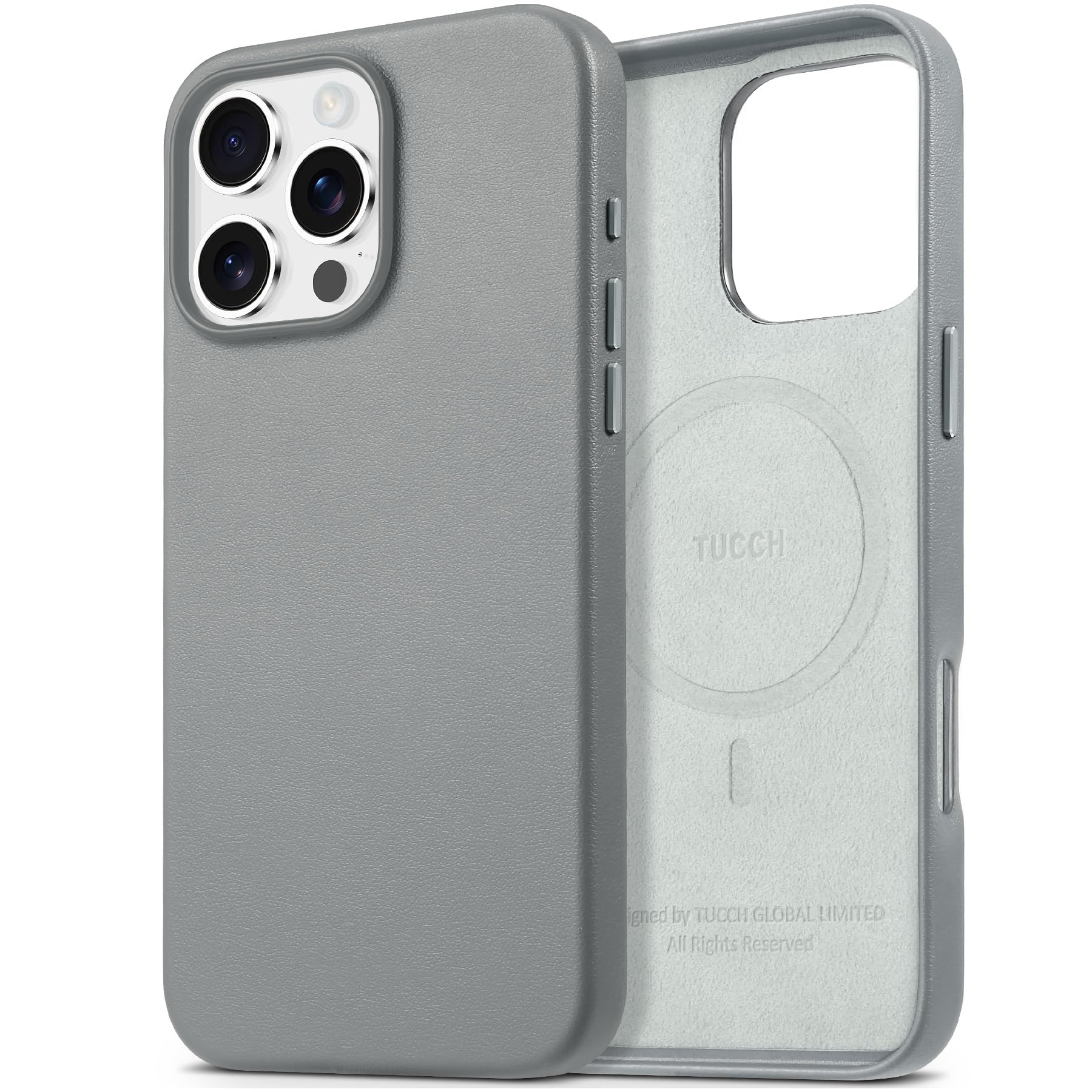 iPhone 16 Pro Max, Magnetic Slim Case [Wireless Charging] Shockproof Anti-Slip Protective Phone Cover[Anti-Fingerprint] Compatible with iPhone 16 Pro Max 6.9", Raspberry Red