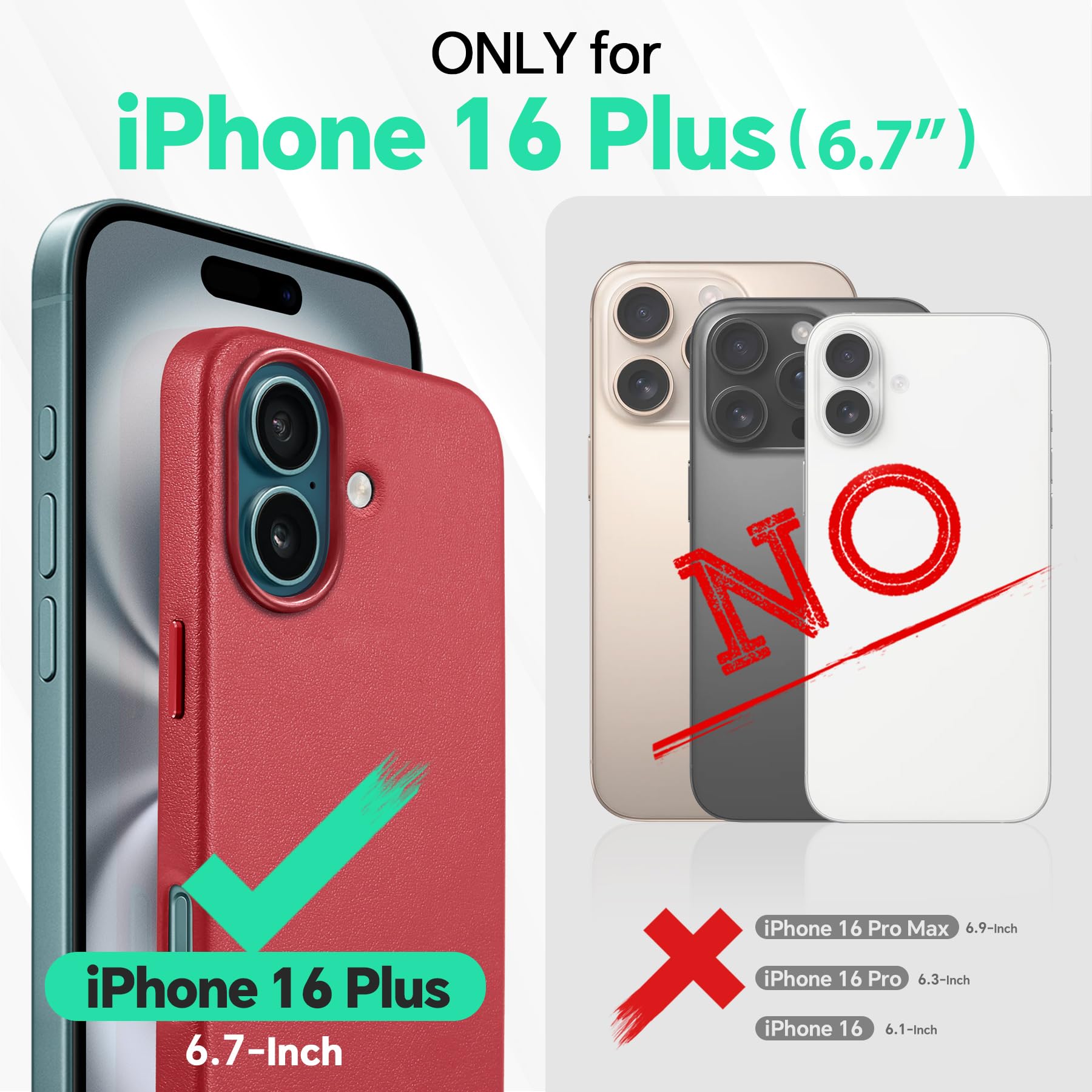 iPhone 16 Pro Max, Magnetic Slim Case [Wireless Charging] Shockproof Anti-Slip Protective Phone Cover[Anti-Fingerprint] Compatible with iPhone 16 Pro Max 6.9", Raspberry Red