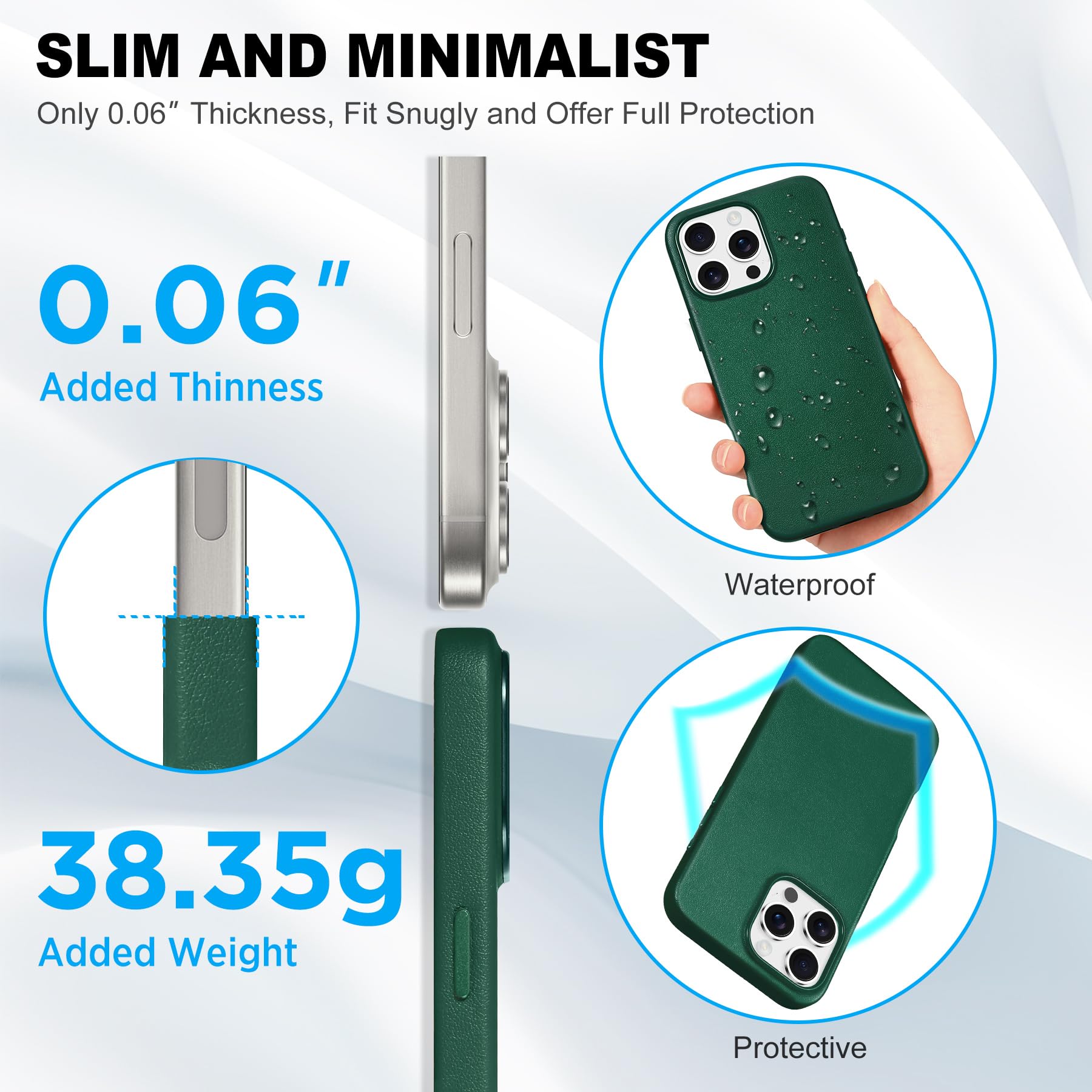 iPhone 16 Pro Max, Magnetic Slim Case [Wireless Charging] Shockproof Anti-Slip Protective Phone Cover[Anti-Fingerprint] Compatible with iPhone 16 Pro Max 6.9", Raspberry Red