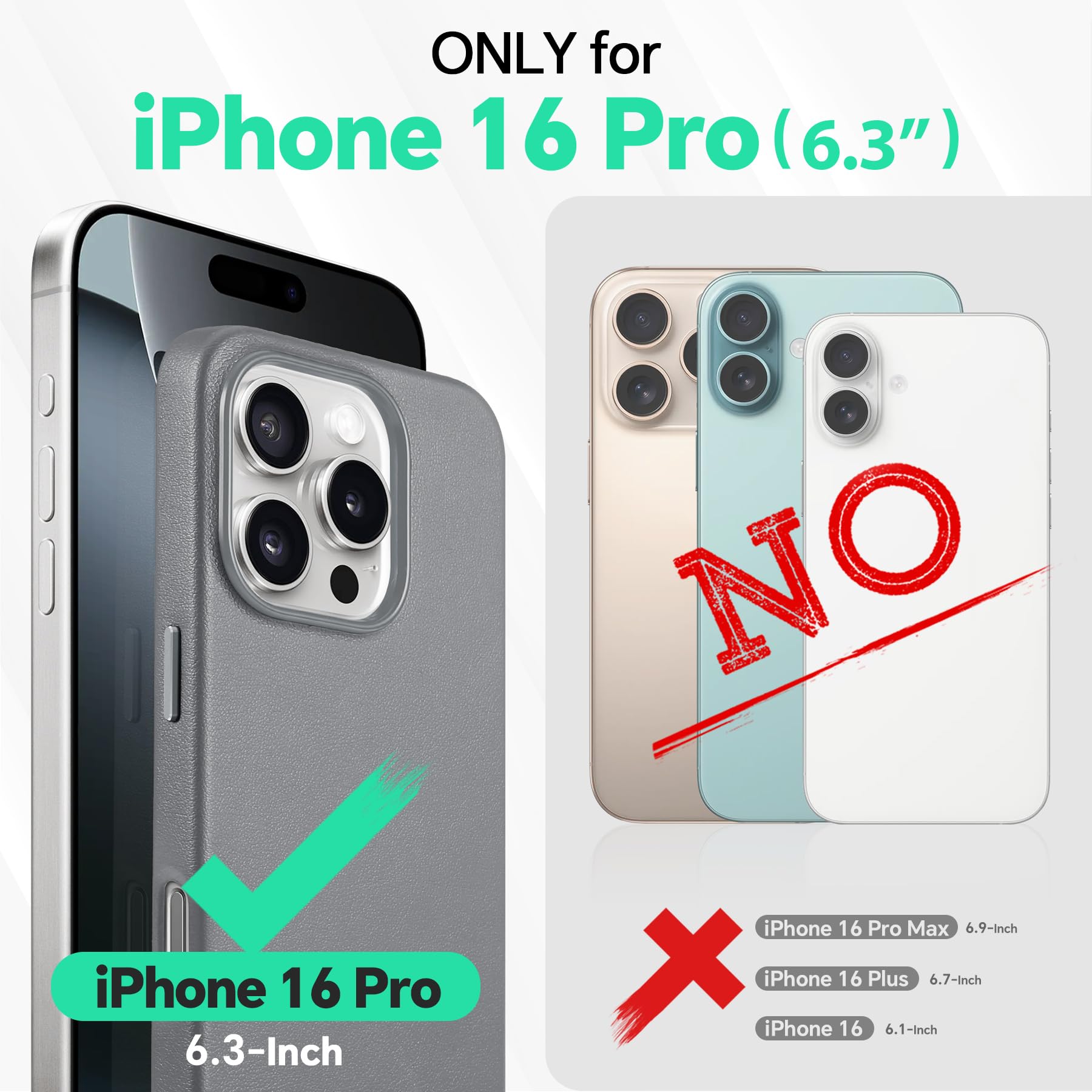 iPhone 16 Pro Max, Magnetic Slim Case [Wireless Charging] Shockproof Anti-Slip Protective Phone Cover[Anti-Fingerprint] Compatible with iPhone 16 Pro Max 6.9", Raspberry Red