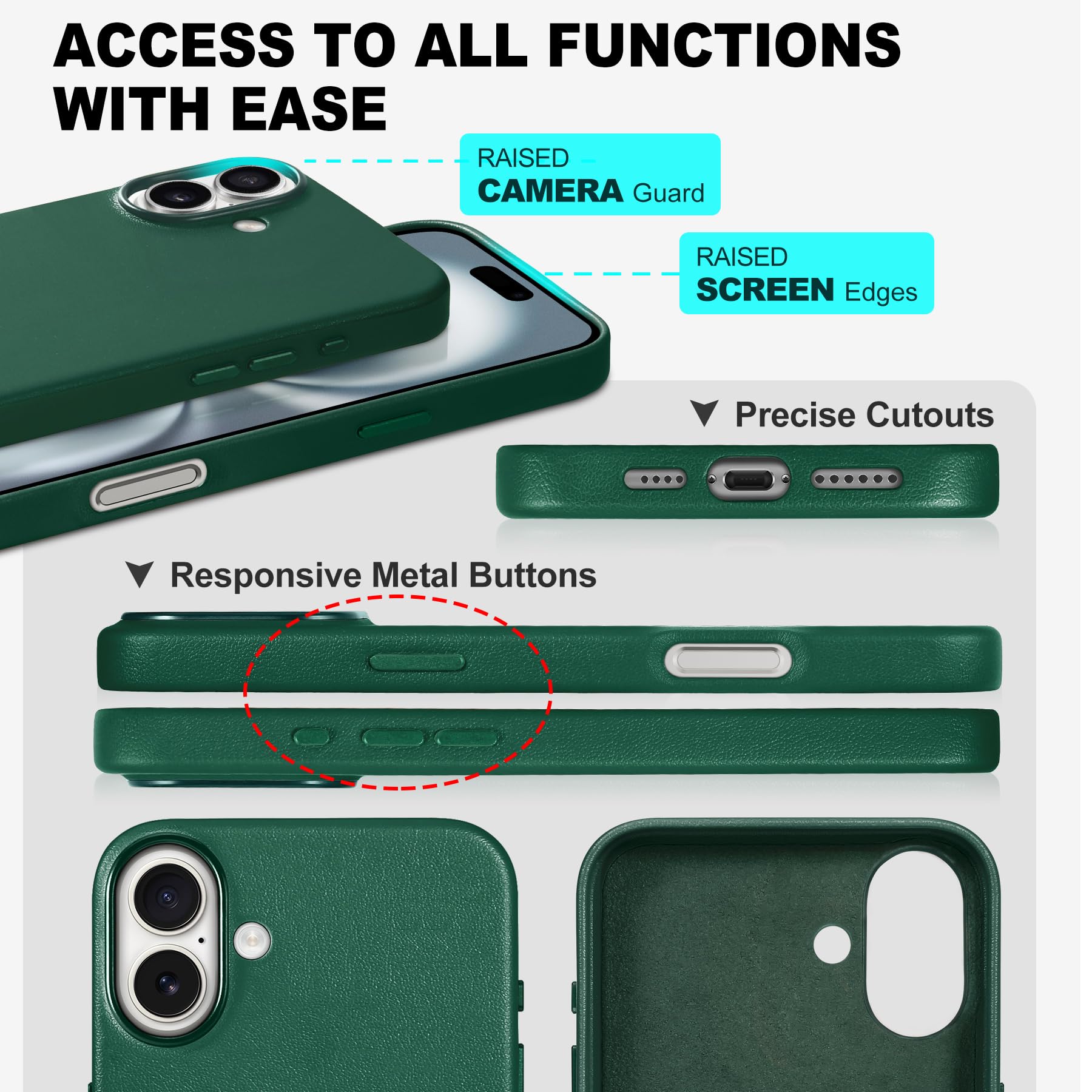 iPhone 16 Pro Max, Magnetic Slim Case [Wireless Charging] Shockproof Anti-Slip Protective Phone Cover[Anti-Fingerprint] Compatible with iPhone 16 Pro Max 6.9", Raspberry Red