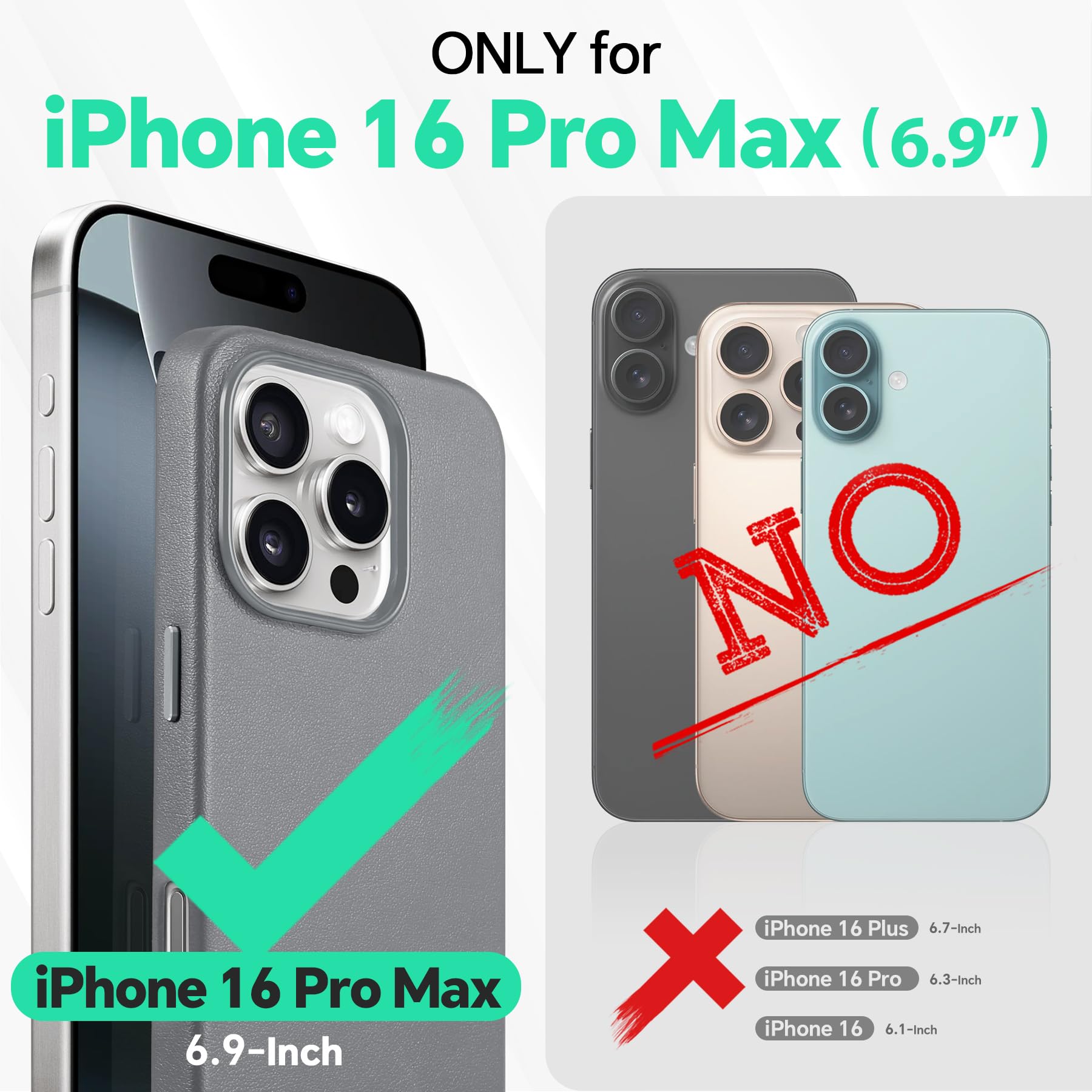 iPhone 16 Pro Max, Magnetic Slim Case [Wireless Charging] Shockproof Anti-Slip Protective Phone Cover[Anti-Fingerprint] Compatible with iPhone 16 Pro Max 6.9", Raspberry Red