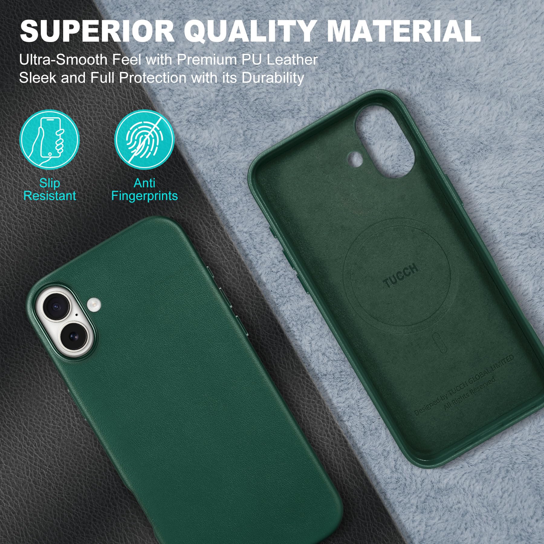 iPhone 16 Pro Max, Magnetic Slim Case [Wireless Charging] Shockproof Anti-Slip Protective Phone Cover[Anti-Fingerprint] Compatible with iPhone 16 Pro Max 6.9", Raspberry Red