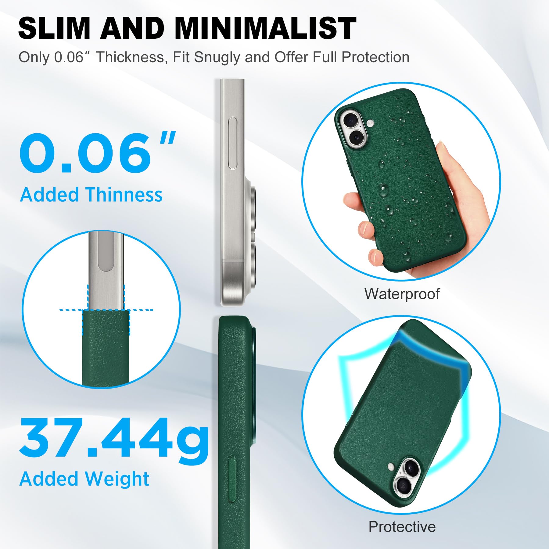 iPhone 16 Pro Max, Magnetic Slim Case [Wireless Charging] Shockproof Anti-Slip Protective Phone Cover[Anti-Fingerprint] Compatible with iPhone 16 Pro Max 6.9", Raspberry Red