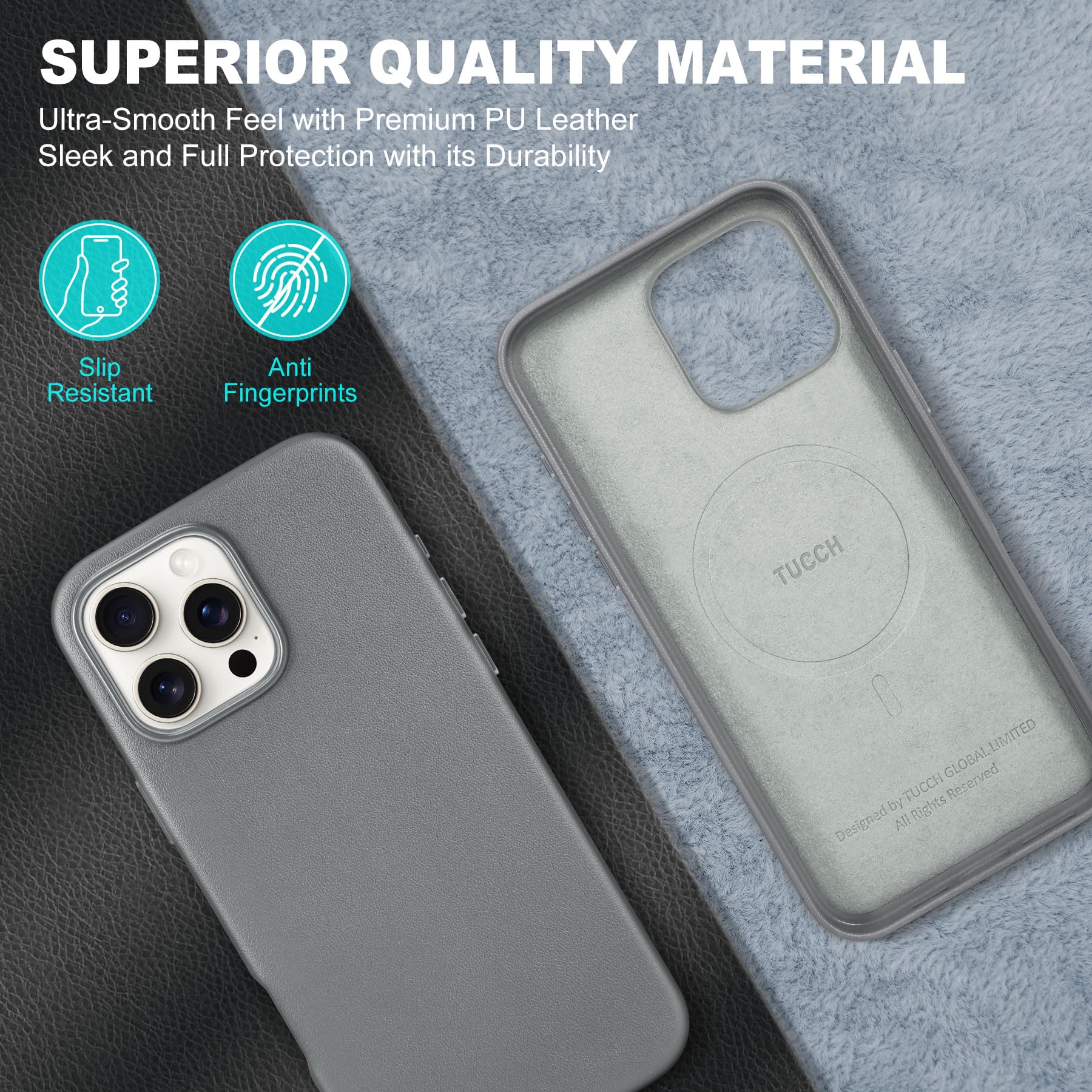 iPhone 16 Pro Max, Magnetic Slim Case [Wireless Charging] Shockproof Anti-Slip Protective Phone Cover[Anti-Fingerprint] Compatible with iPhone 16 Pro Max 6.9", Raspberry Red