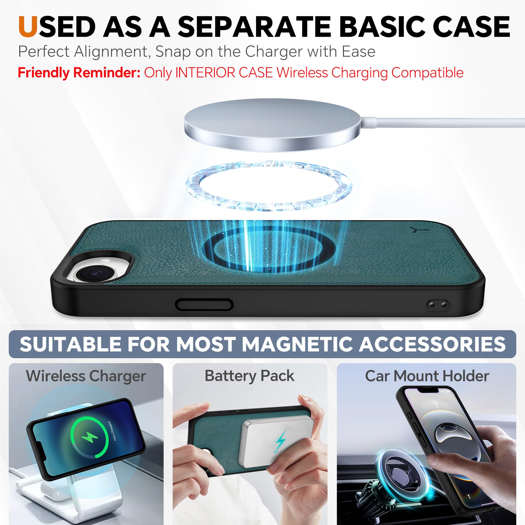 iPhone 16e Wallet 6.1", [Wrist Strap] [Detachable] Magnetic PU Leather Wallet Case RFID Blocking [Wireless Charging] 4 Card Holders Stand Folio Cover for iPhone 16e, Plum Purple