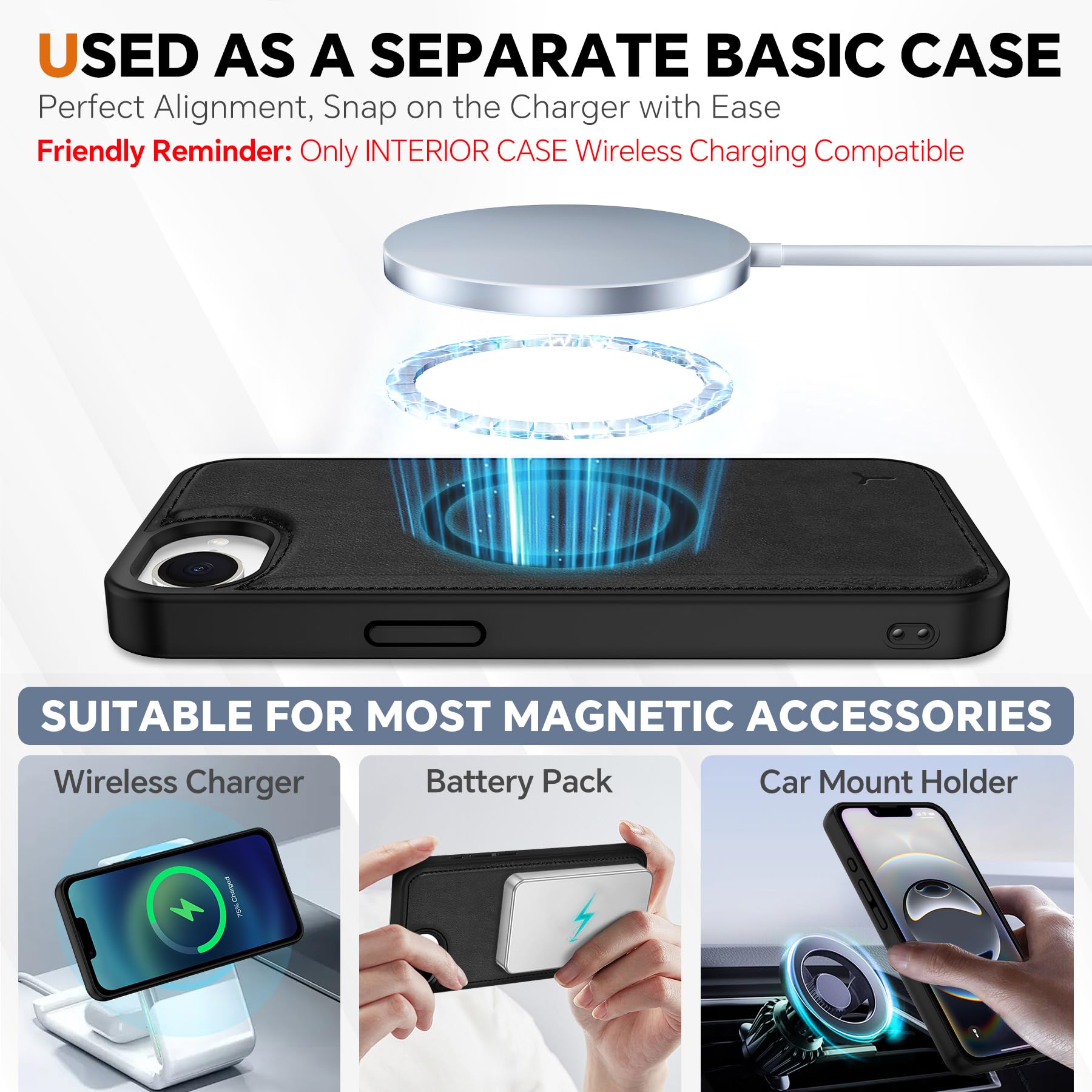 iPhone 16e Wallet 6.1", [Wrist Strap] [Detachable] Magnetic PU Leather Wallet Case RFID Blocking [Wireless Charging] 4 Card Holders Stand Folio Cover for iPhone 16e, Plum Purple