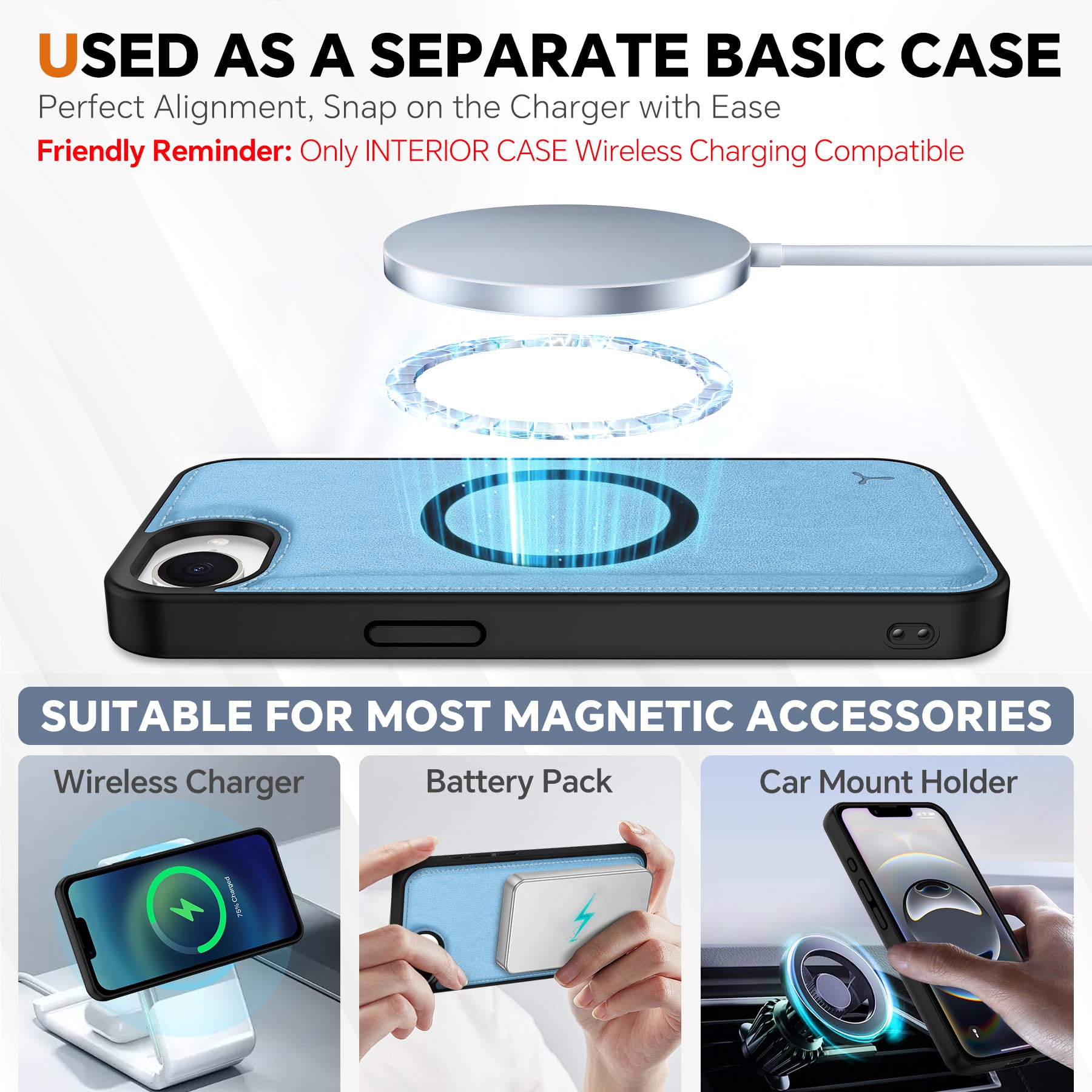 iPhone 16e Wallet 6.1", [Wrist Strap] [Detachable] Magnetic PU Leather Wallet Case RFID Blocking [Wireless Charging] 4 Card Holders Stand Folio Cover for iPhone 16e, Plum Purple