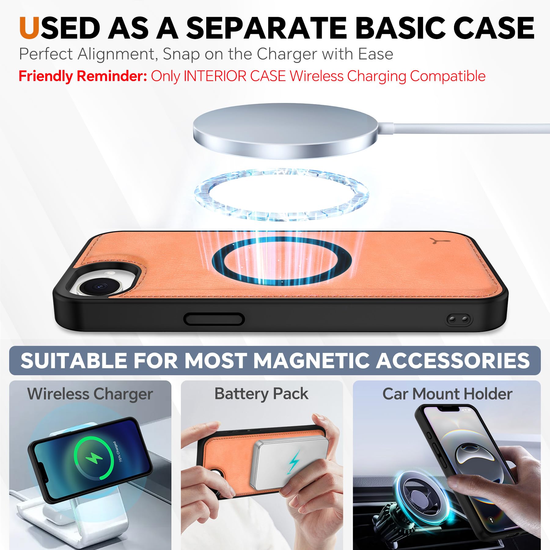 iPhone 16e Wallet 6.1", [Wrist Strap] [Detachable] Magnetic PU Leather Wallet Case RFID Blocking [Wireless Charging] 4 Card Holders Stand Folio Cover for iPhone 16e, Plum Purple