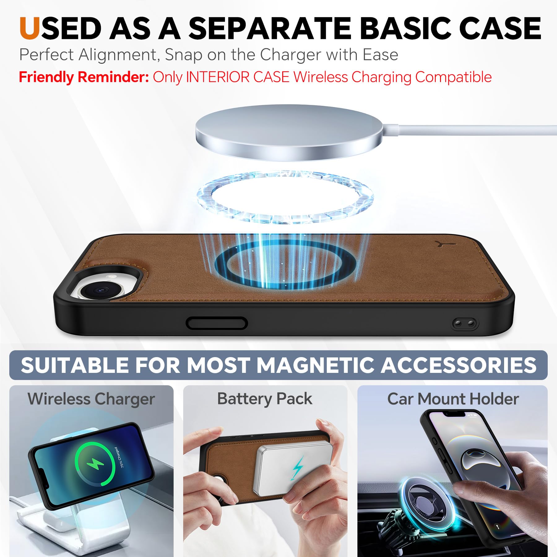 iPhone 16e Wallet 6.1", [Wrist Strap] [Detachable] Magnetic PU Leather Wallet Case RFID Blocking [Wireless Charging] 4 Card Holders Stand Folio Cover for iPhone 16e, Plum Purple