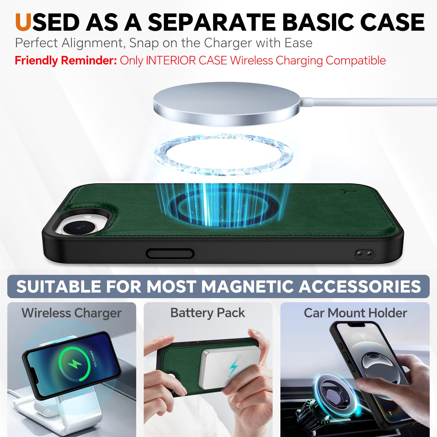 iPhone 16e Wallet 6.1", [Wrist Strap] [Detachable] Magnetic PU Leather Wallet Case RFID Blocking [Wireless Charging] 4 Card Holders Stand Folio Cover for iPhone 16e, Plum Purple