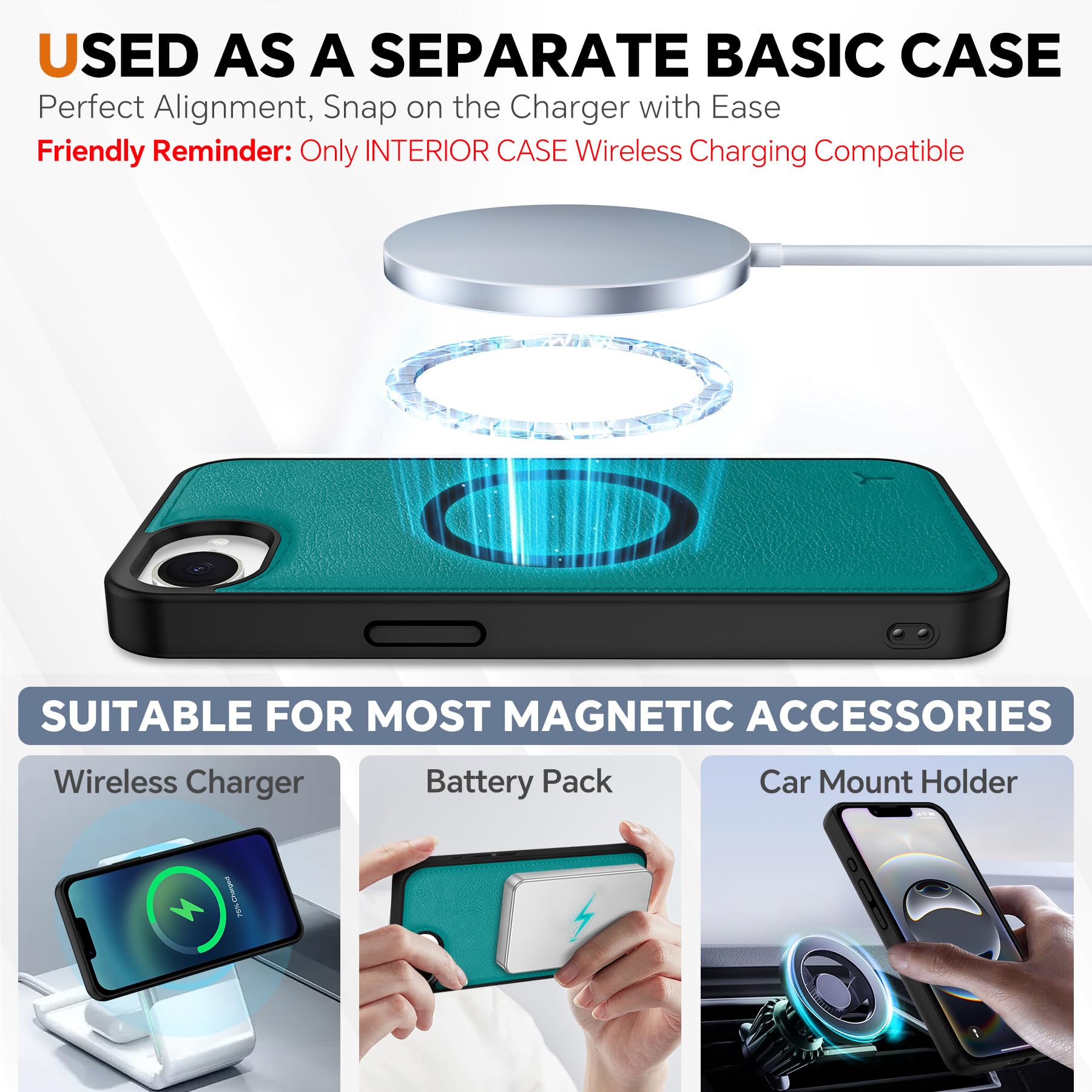 iPhone 16e Wallet 6.1", [Wrist Strap] [Detachable] Magnetic PU Leather Wallet Case RFID Blocking [Wireless Charging] 4 Card Holders Stand Folio Cover for iPhone 16e, Plum Purple