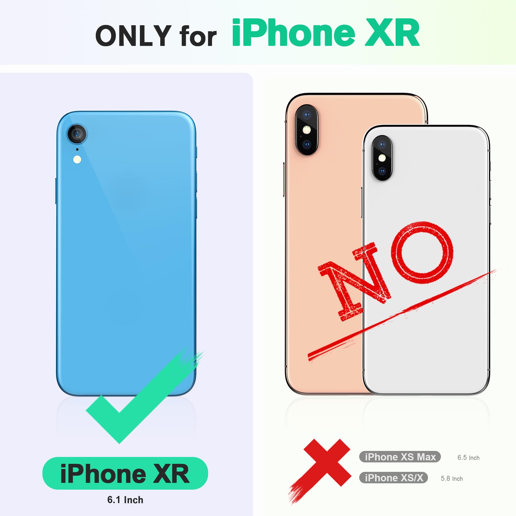 iPhone XR, Kickstand RFID Blocking Credit Card Slot PU Leather Folio Phone Cover with Wireless Charging [Shockproof TPU Shell] Compatible with iPhone XR 6.1, Black