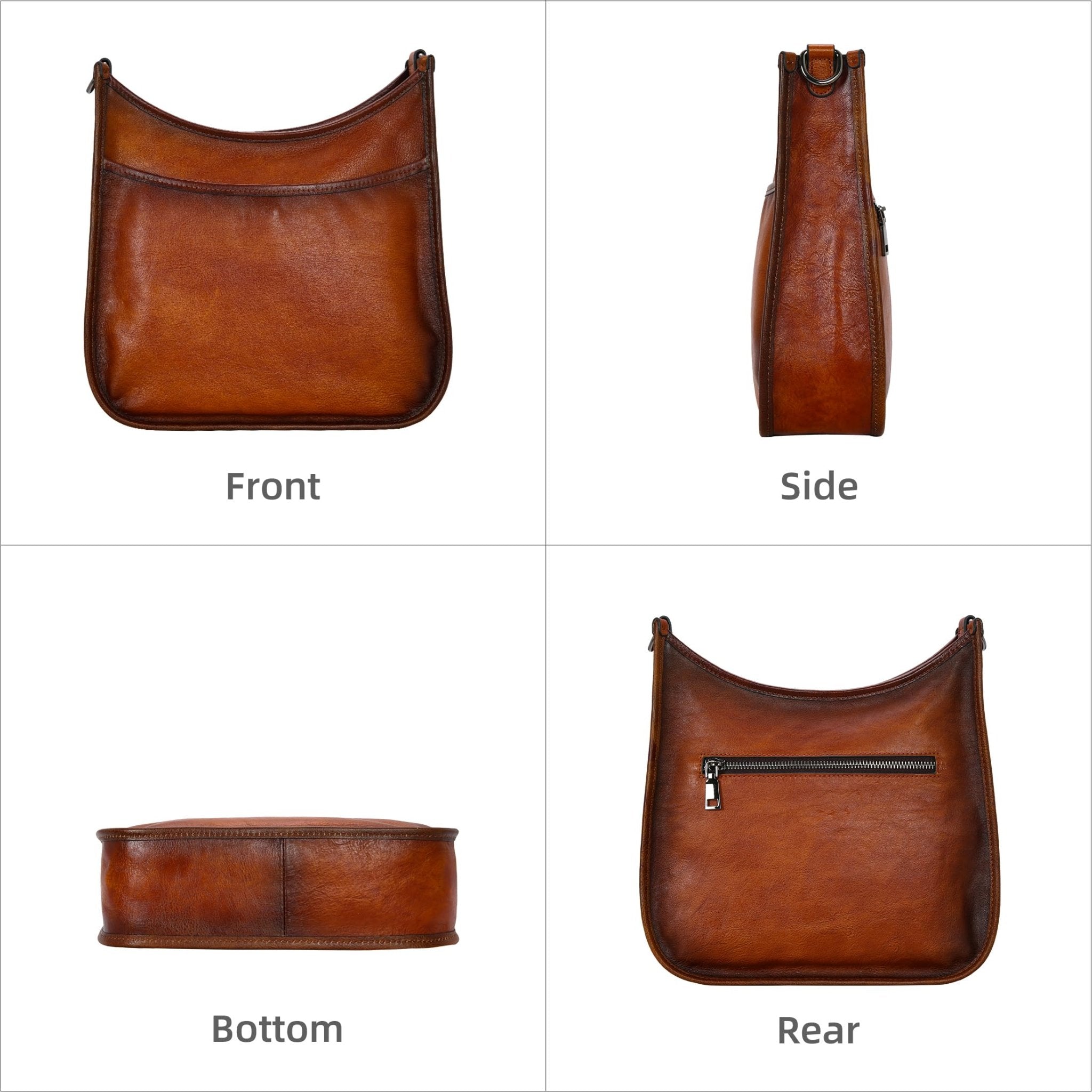 Iswee Crossbody Bags for Women Genuine Leather Purses Vintage Shoulder Handbags Travel Cross Body Bag with Boho Strap