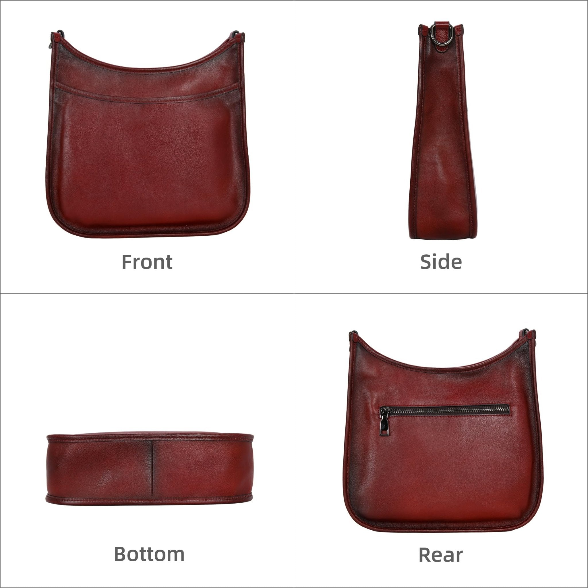 Iswee Crossbody Bags for Women Genuine Leather Purses Vintage Shoulder Handbags Travel Cross Body Bag with Boho Strap