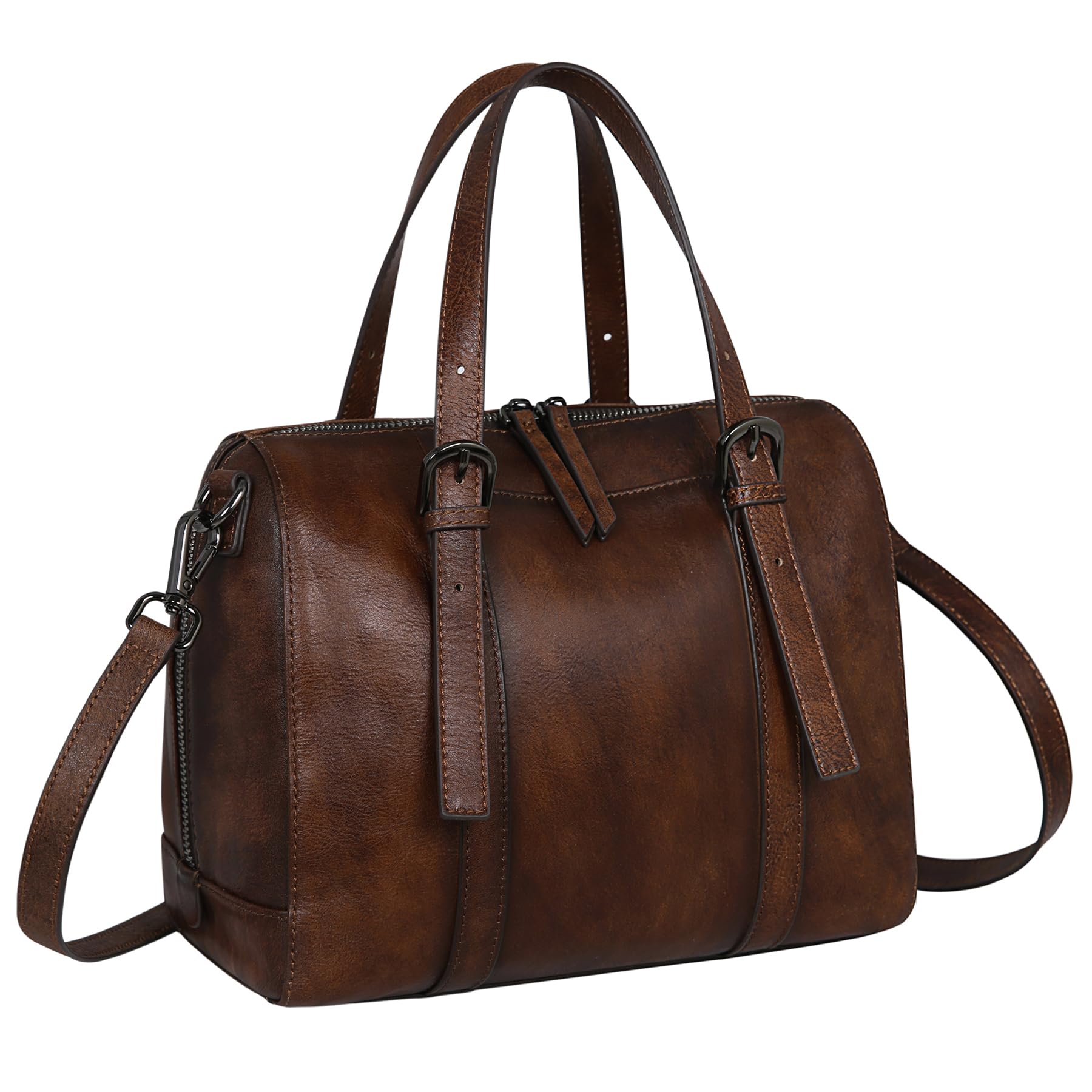 Iswee Genuine Leather Purses for Women Designer Hobo Crossbody Bag Satchel Handbags Top Handle Purses for Travel