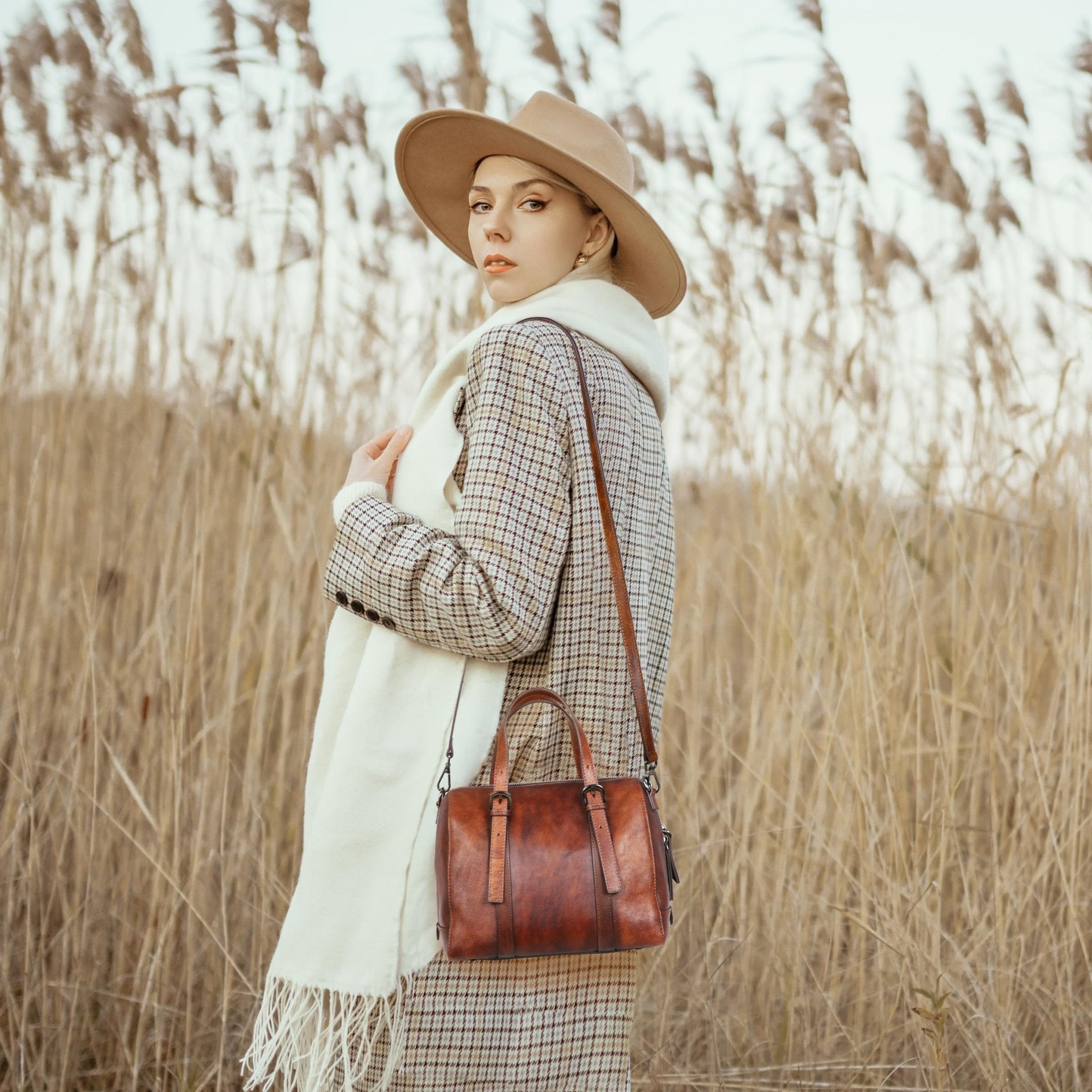 Iswee Genuine Leather Purses for Women Designer Hobo Crossbody Bag Satchel Handbags Top Handle Purses for Travel