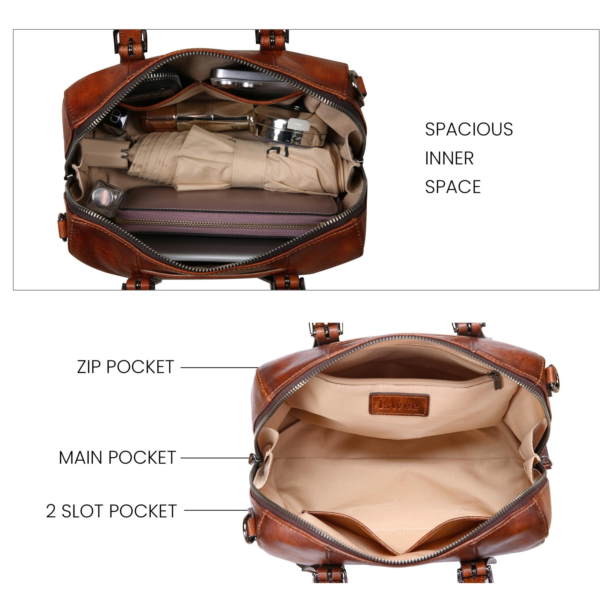 Iswee Genuine Leather Purses for Women Designer Hobo Crossbody Bag Satchel Handbags Top Handle Purses for Travel