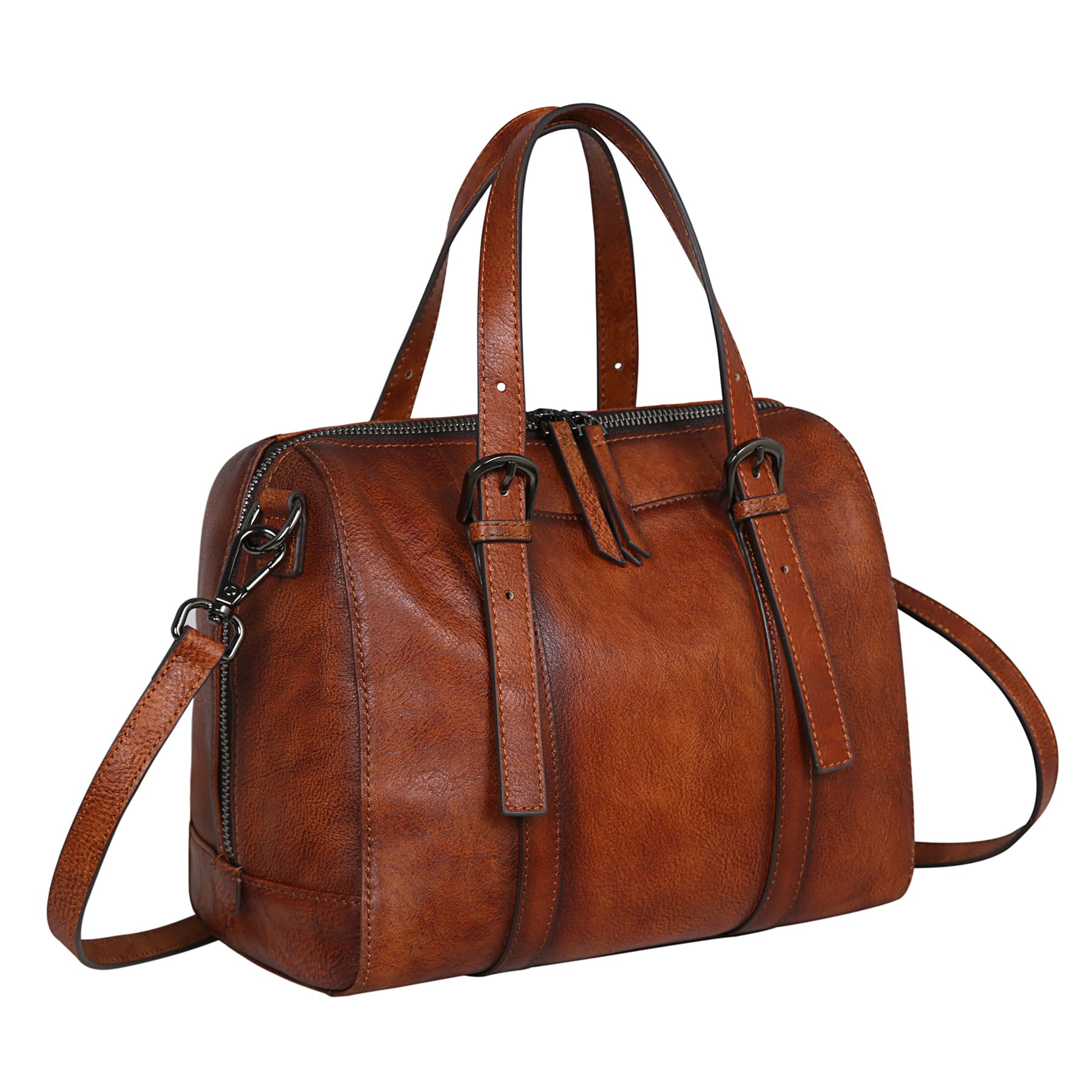 Iswee Genuine Leather Purses for Women Designer Hobo Crossbody Bag Satchel Handbags Top Handle Purses for Travel