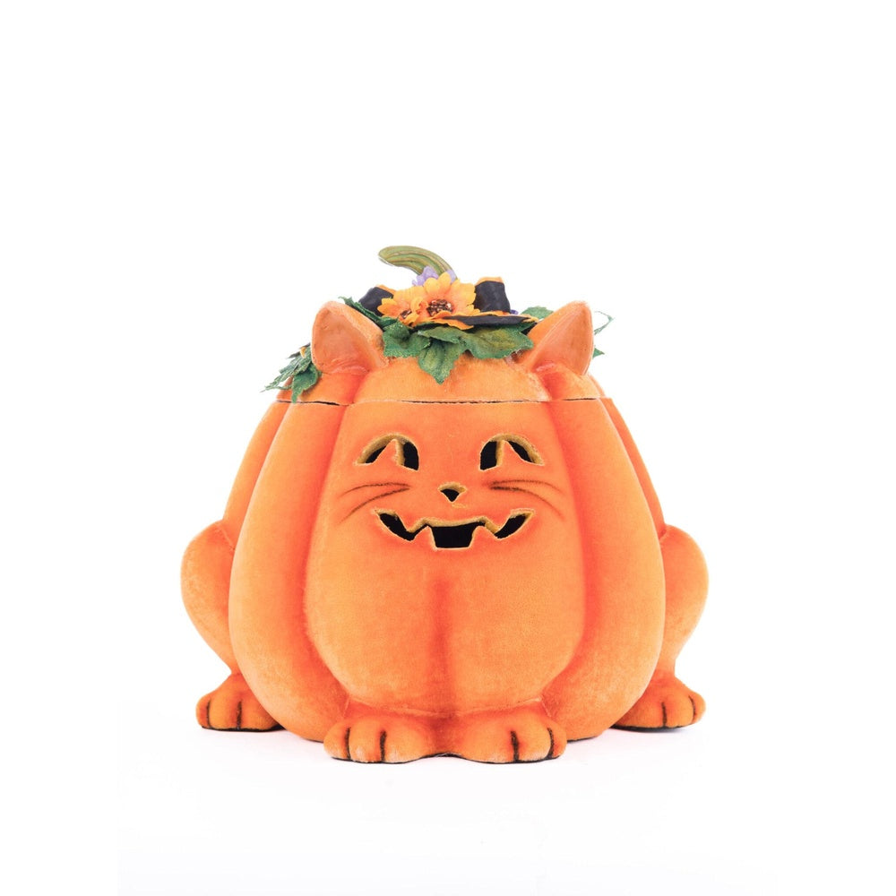 Jackie The Kitty Cat Pumpkin Candy Container by Katherine's Collection