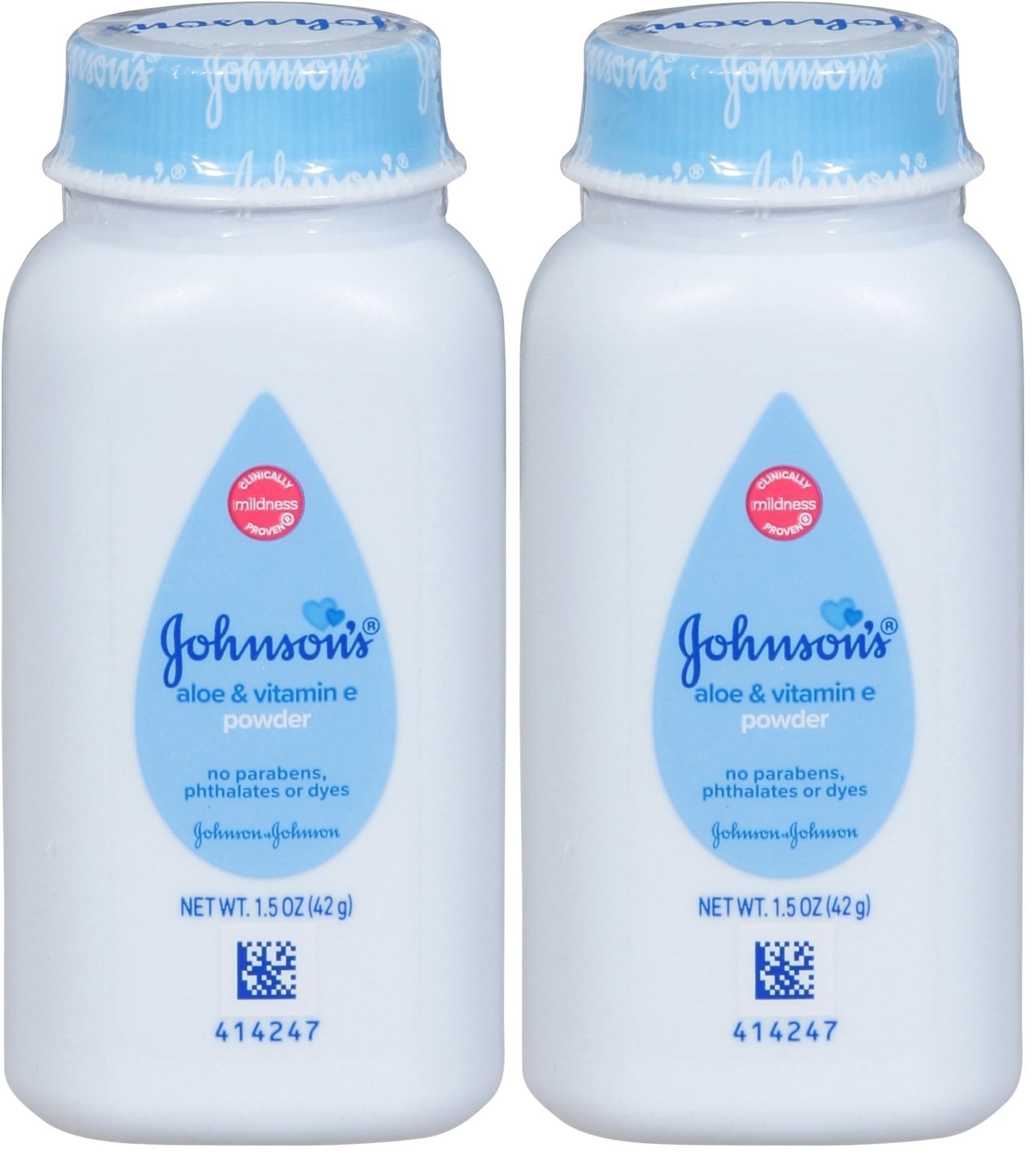 Johnson's Baby Naturally Derived Cornstarch Baby Powder with Aloe and Vitamin E for Delicate Skin, Hypoallergenic and Free of Parabens, Phthalates, and Dyes for Gentle Baby Skin Care, 1.5 oz